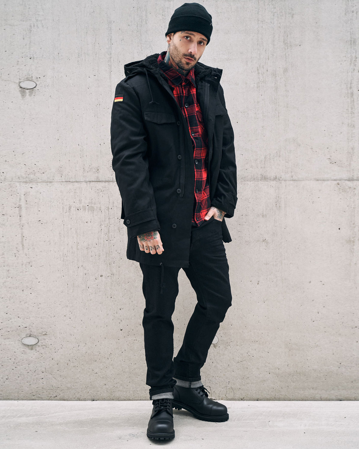 Brandit BW Flag parkatakki - Musta 4XL