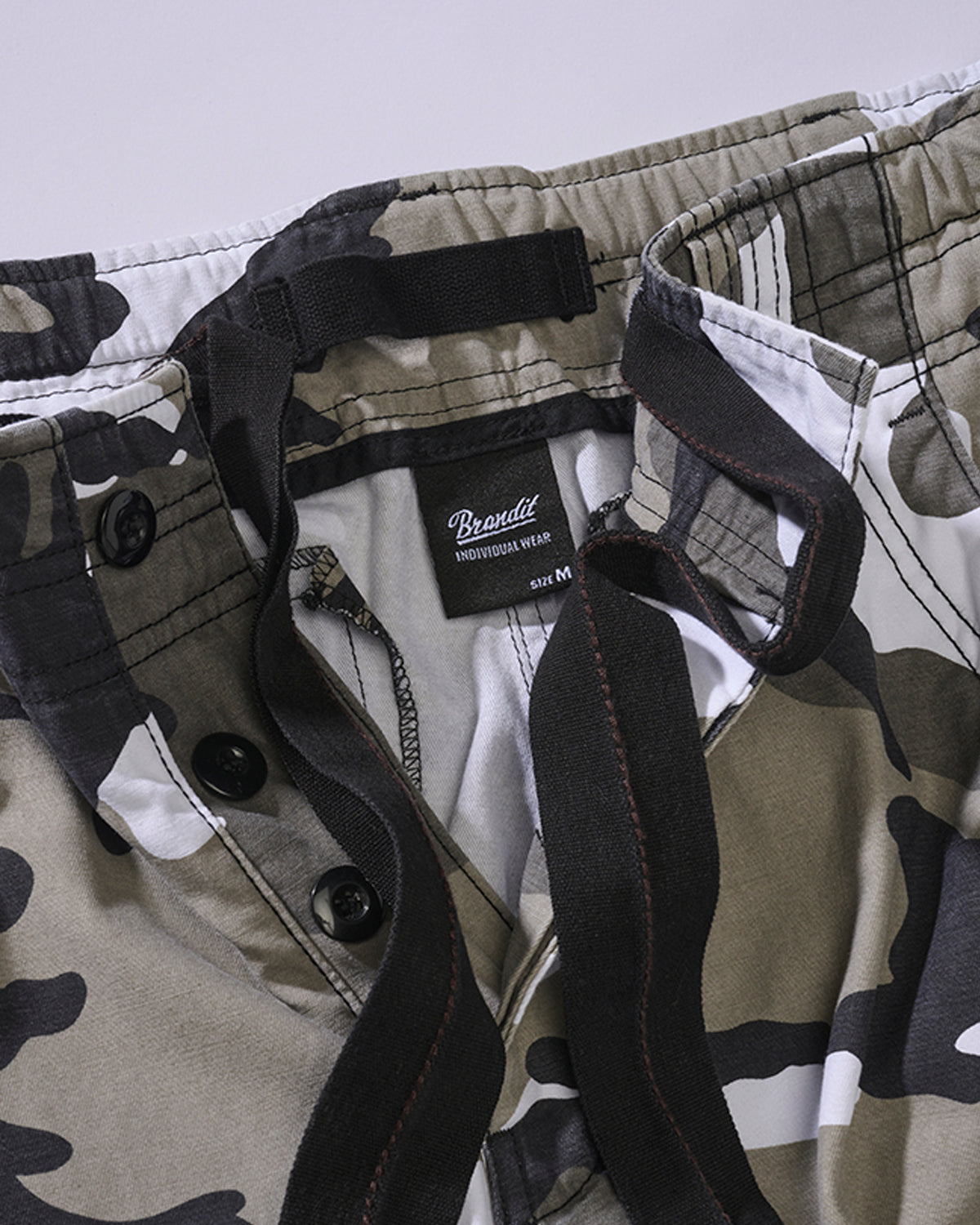 Brandit Pure slim reisitaskuhousut - Valkoinen camo