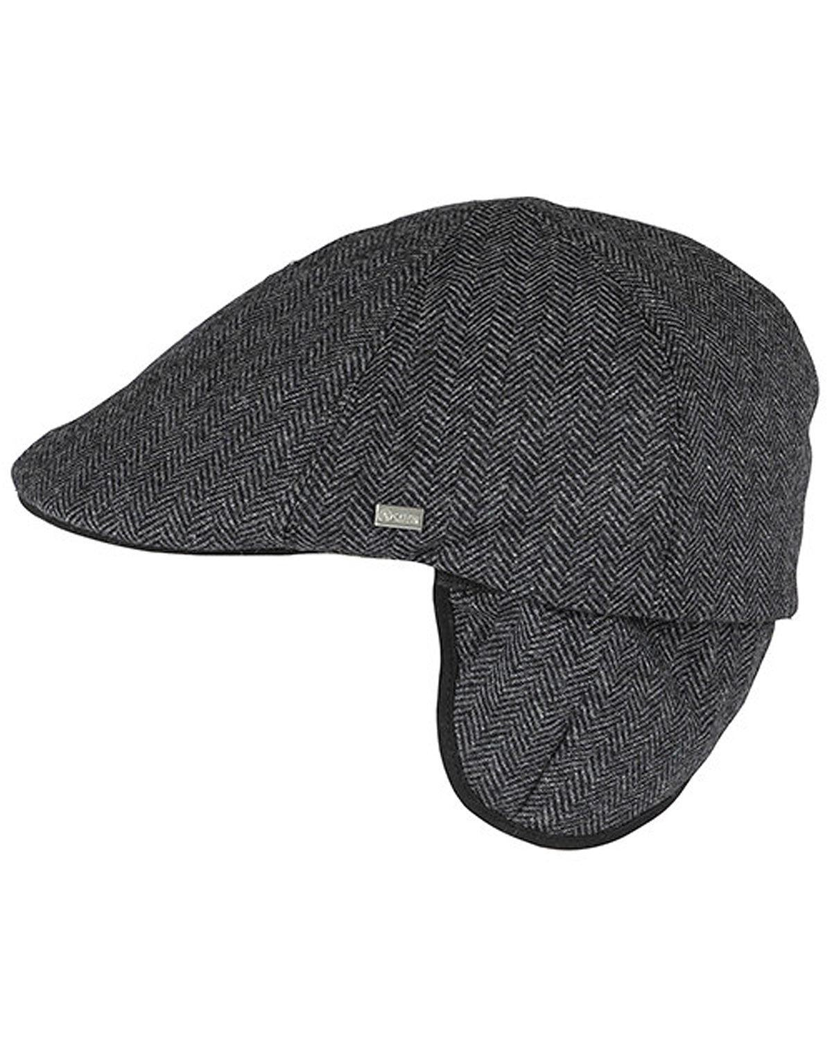 Salon Macon 56 Herringbone flat cap - Harmaa