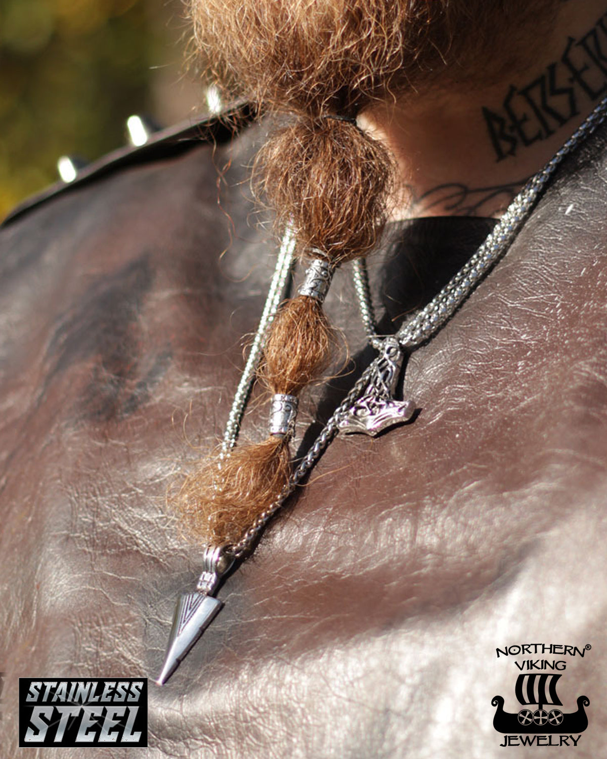 Northern Viking Jewelry Viking Spear kaulakoru - Teräs