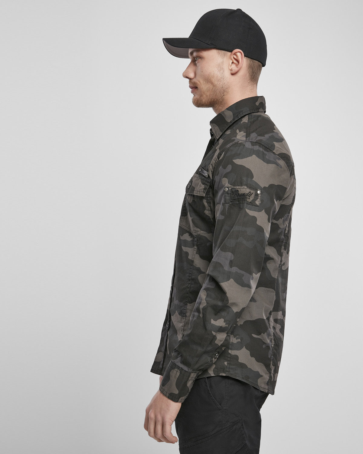 Brandit Slim worker kauluspaita - Tumma camo