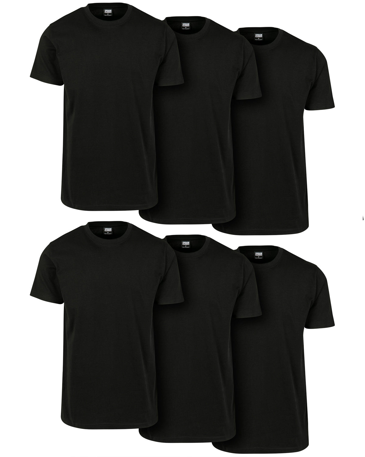 Urban Classics Basic t-paita 6-pack - Musta