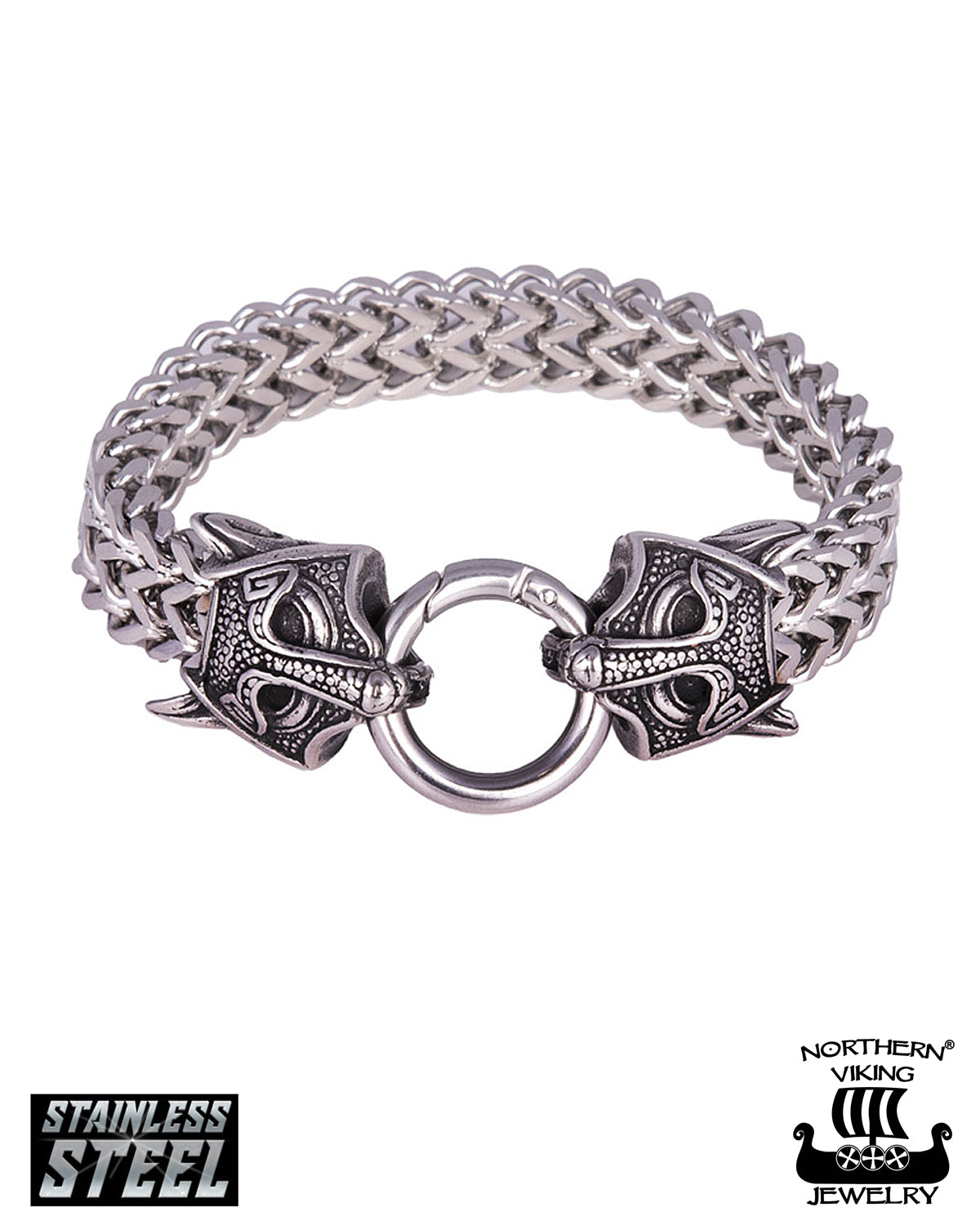 Northern Viking Jewelry Guardian Wolf rannekoru - Teräs Default Title