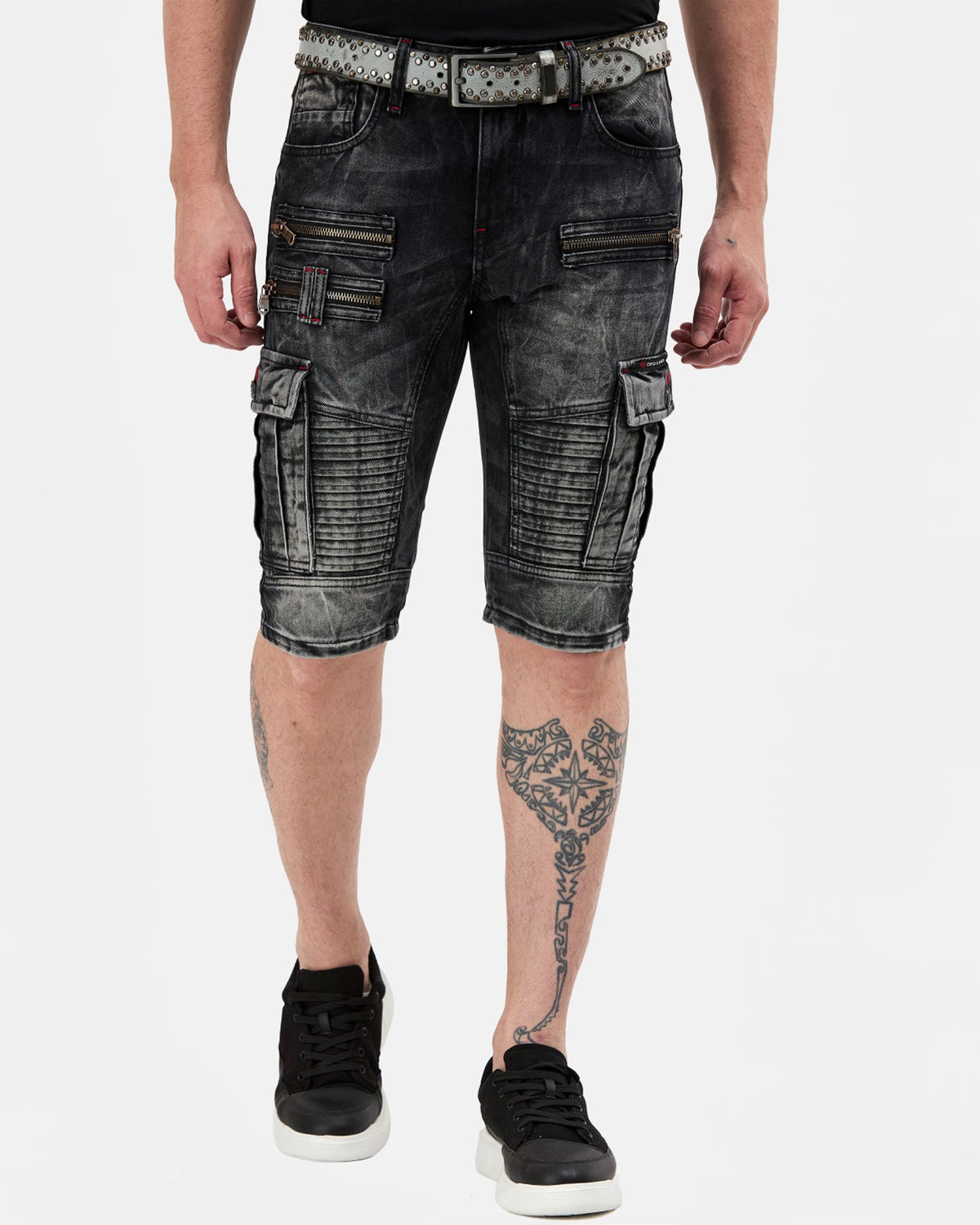 Cipo & Baxx CK295 Jensen farkkushortsit - Tummanharmaa W38