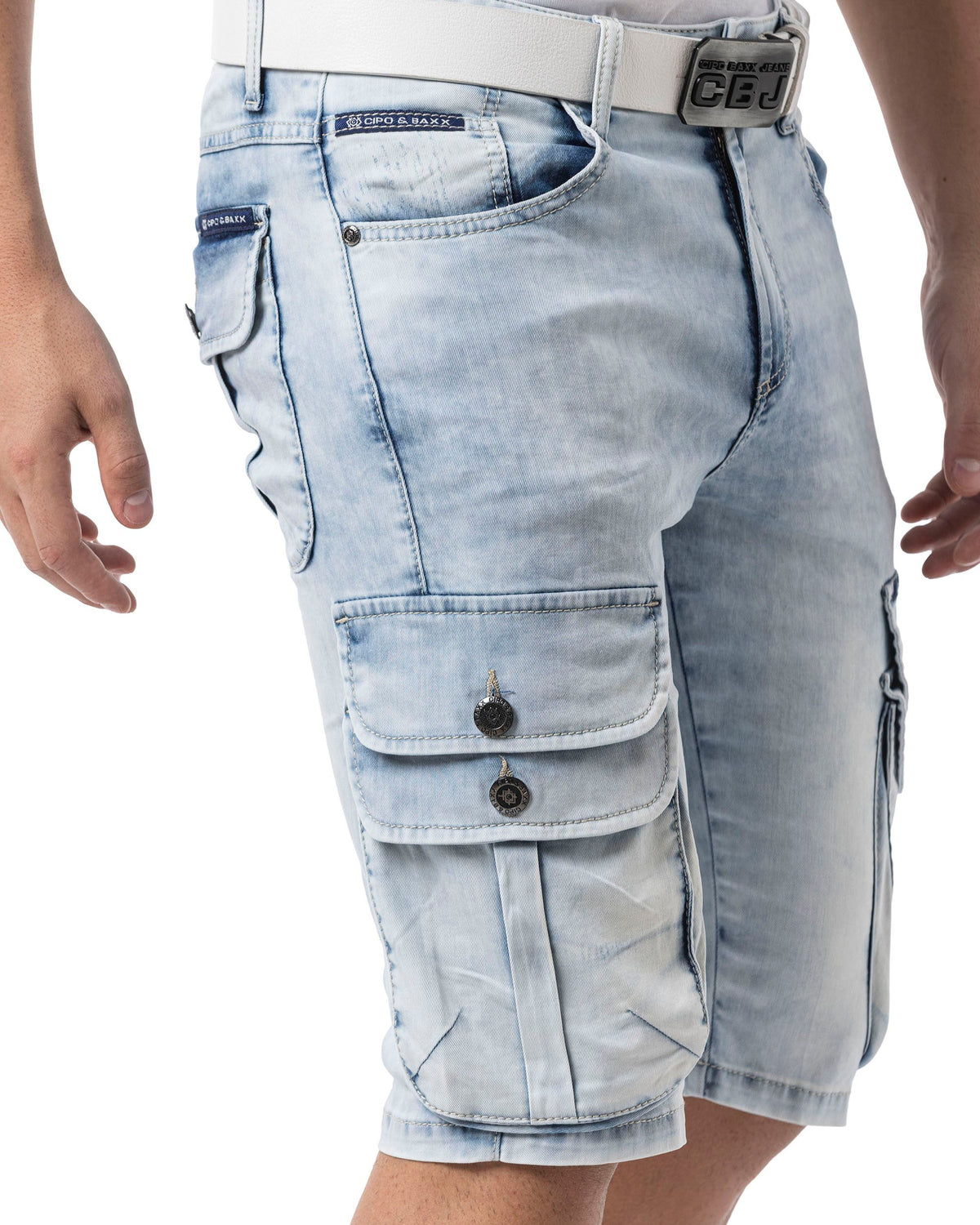 Cipo & Baxx CK306 Jugon farkkushortsit - Vaaleansininen W40
