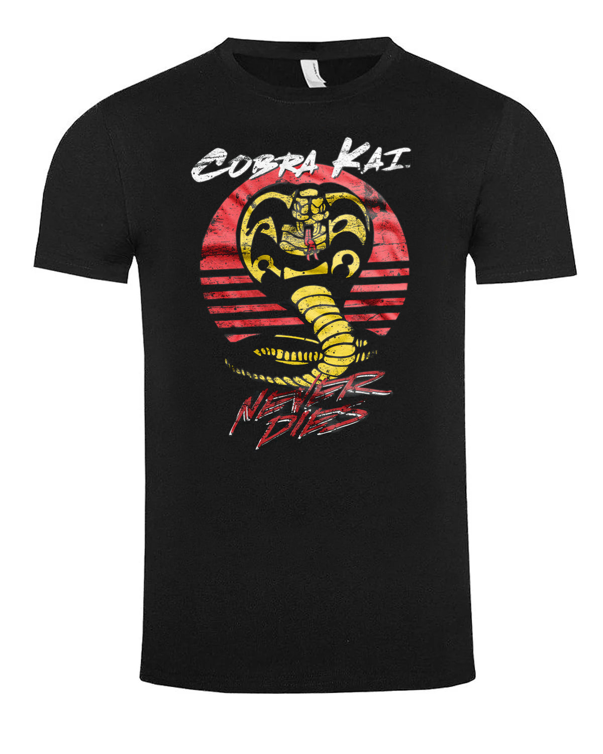 Print Shirt Cobra Kai Never Dies t-paita - Musta 2XL