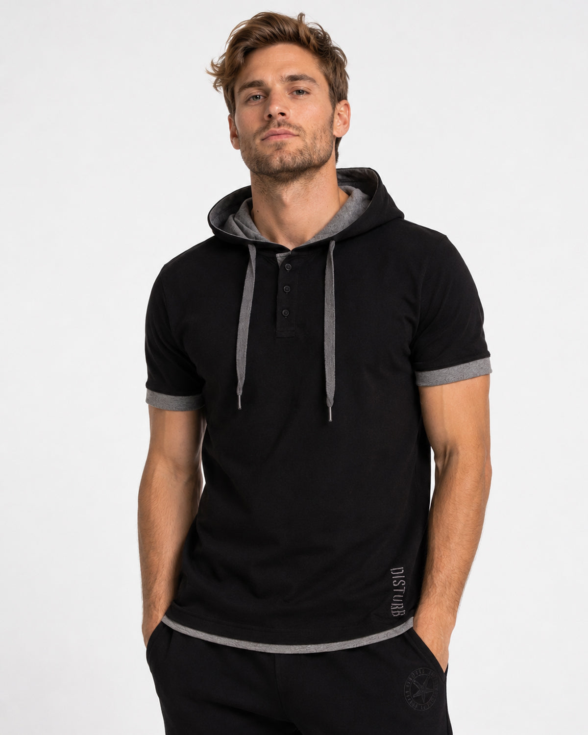 Disturb Clothing Nordic Hoodie t-paita - Musta/Harmaa