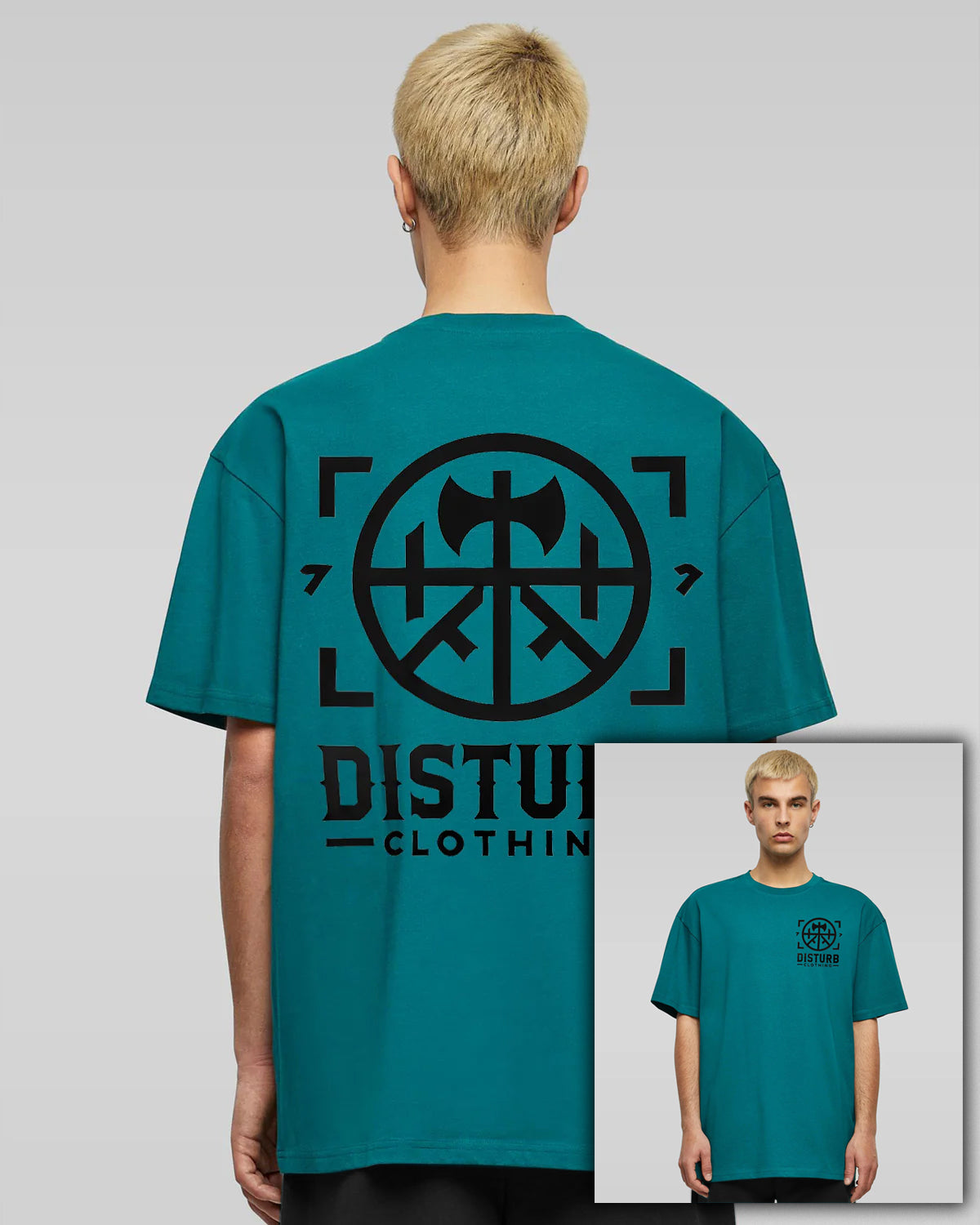 Disturb Clothing Disturb Axe Oversize t-paita #Väri_Blue