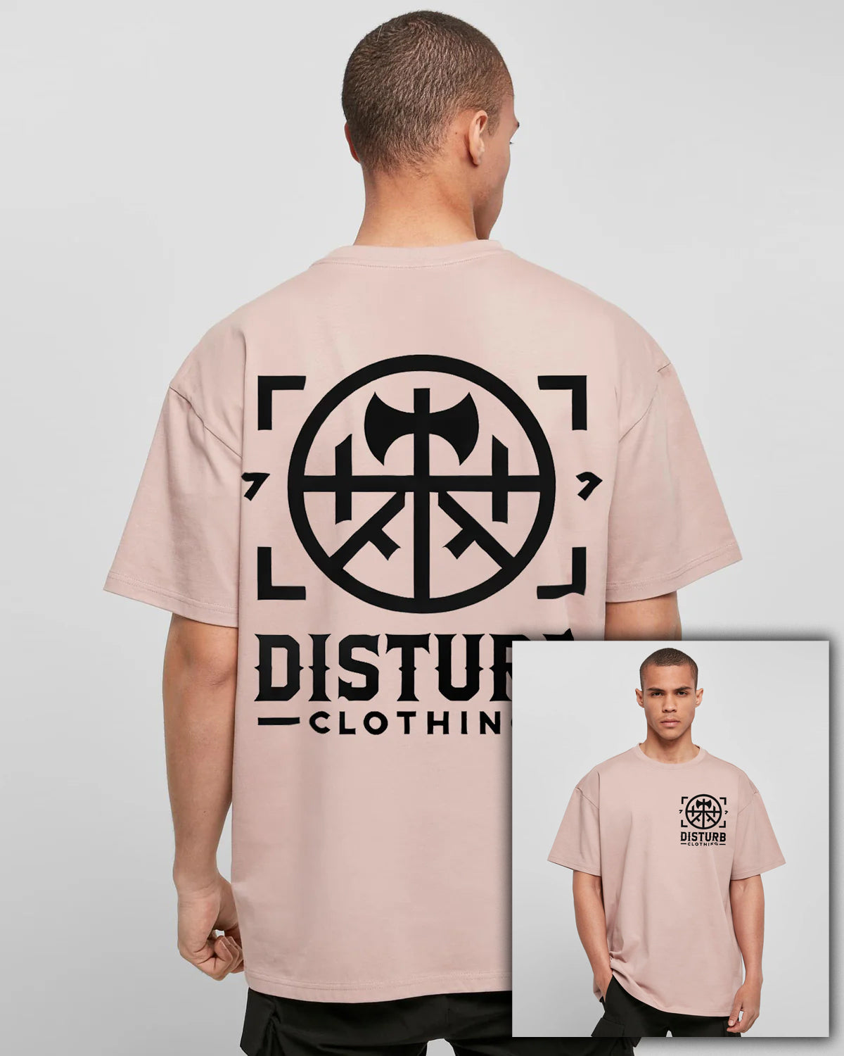 Disturb Clothing Disturb Axe Oversize t-paita #Väri_Pink