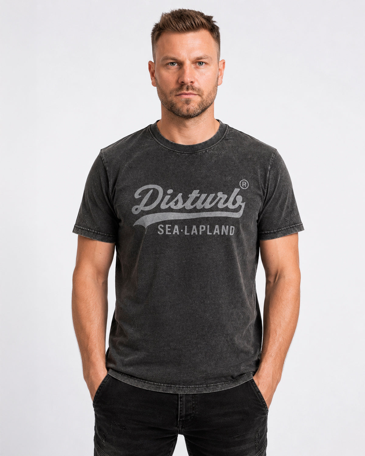 Disturb Clothing Disturb Sea t-paita - Tummanharmaa