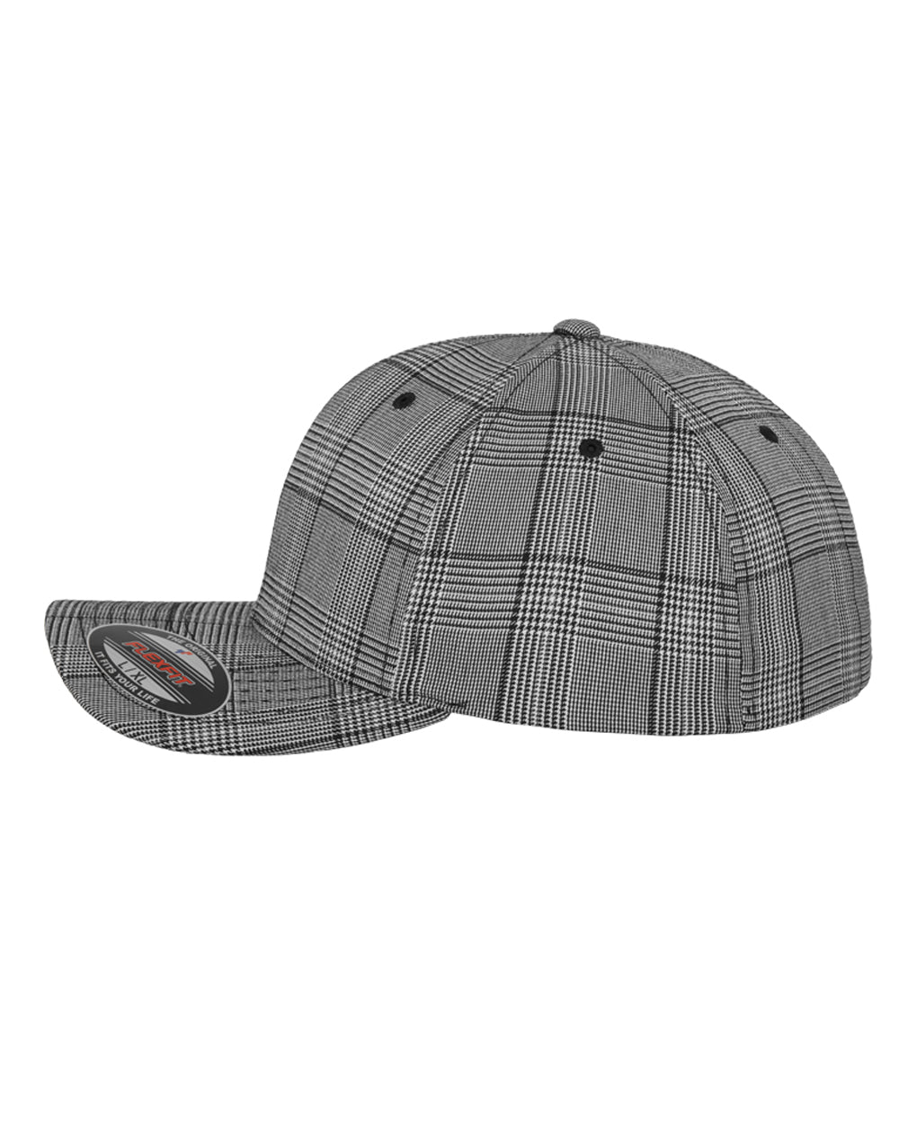 FLEXFIT Flexfit Glen Check lippis - Musta/Valkoinen