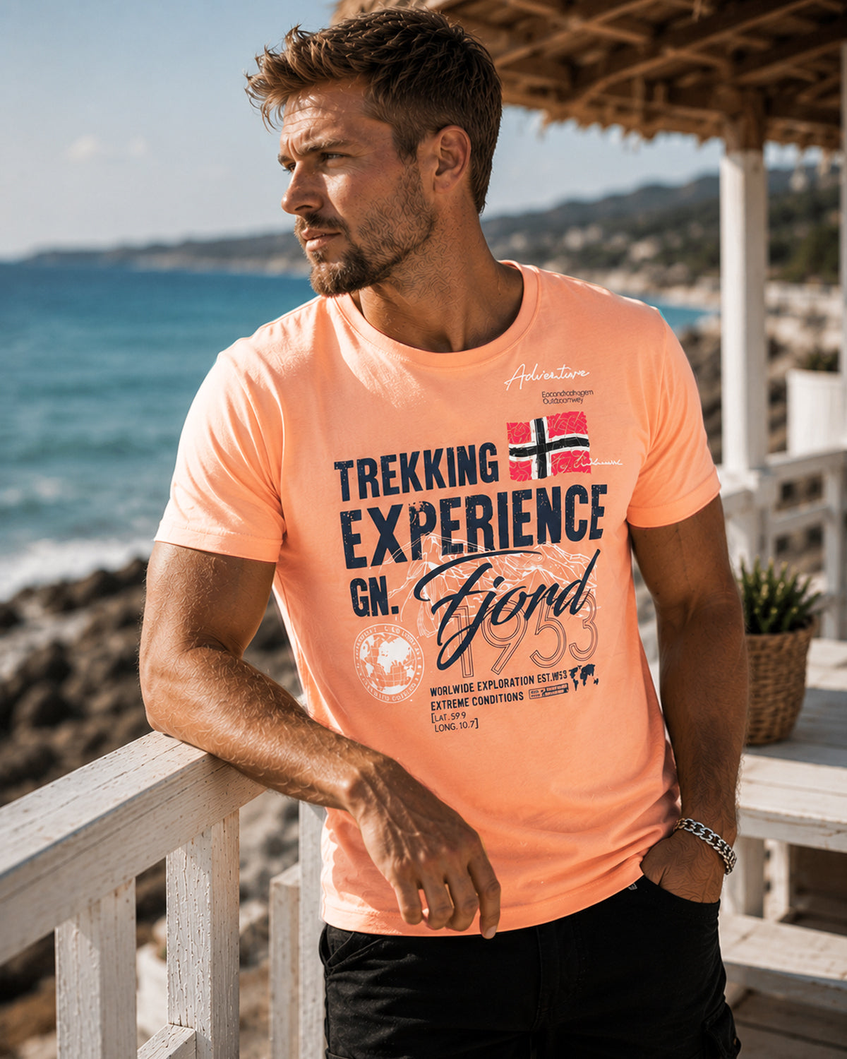 Geographical Norway Jamais t-paita- Oranssi