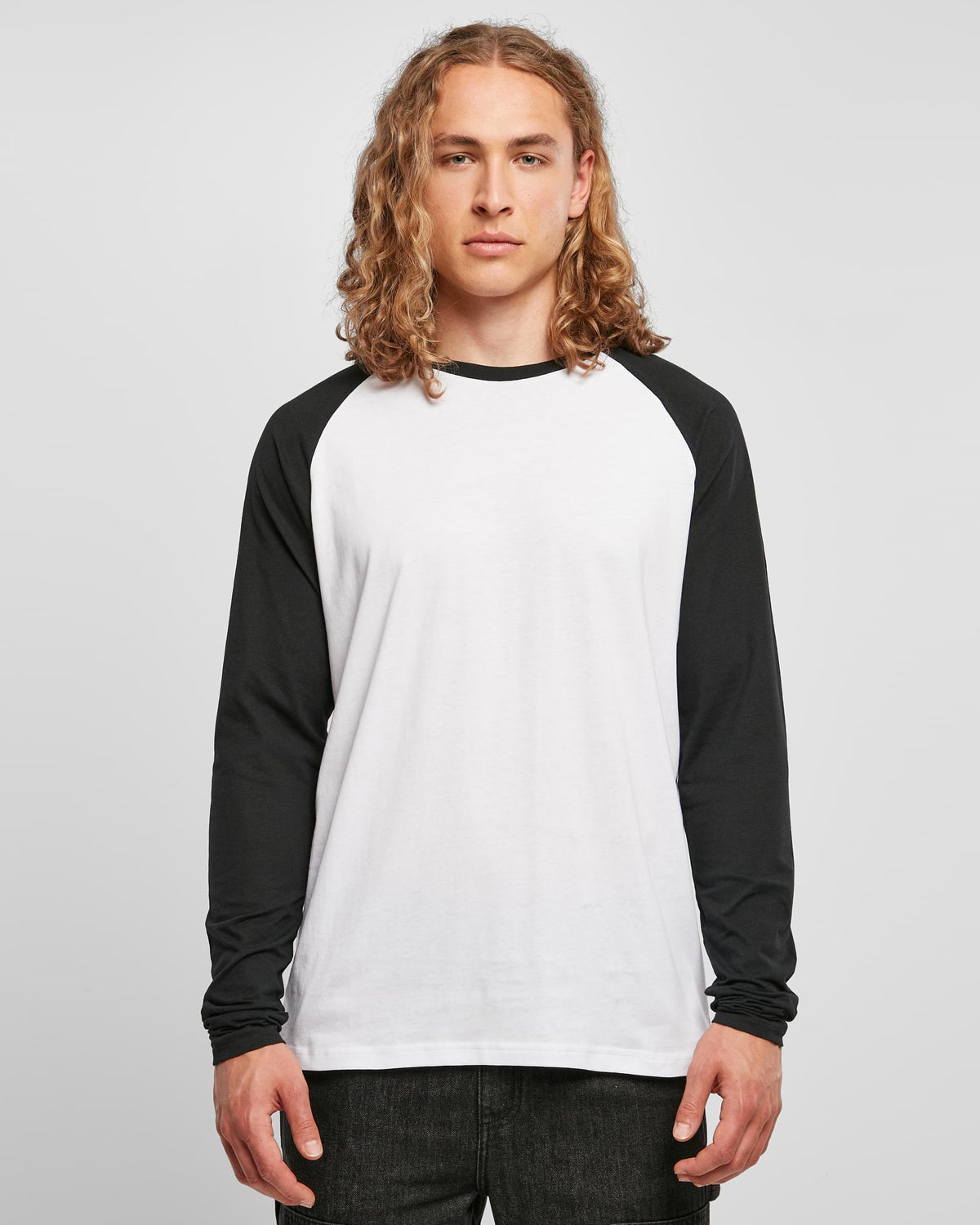 Disturb Clothing Contrast raglan pitkähihainen - Valkoinen/Musta 5XL