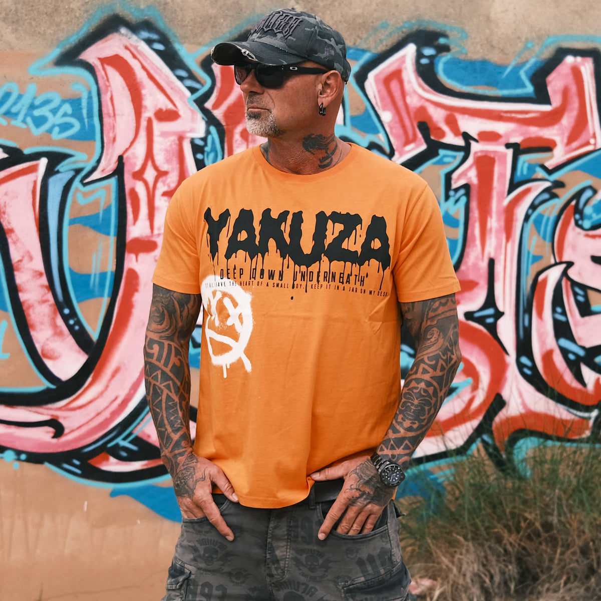 Yakuza Ink Deep Down V02 t-paita - Oranssi
