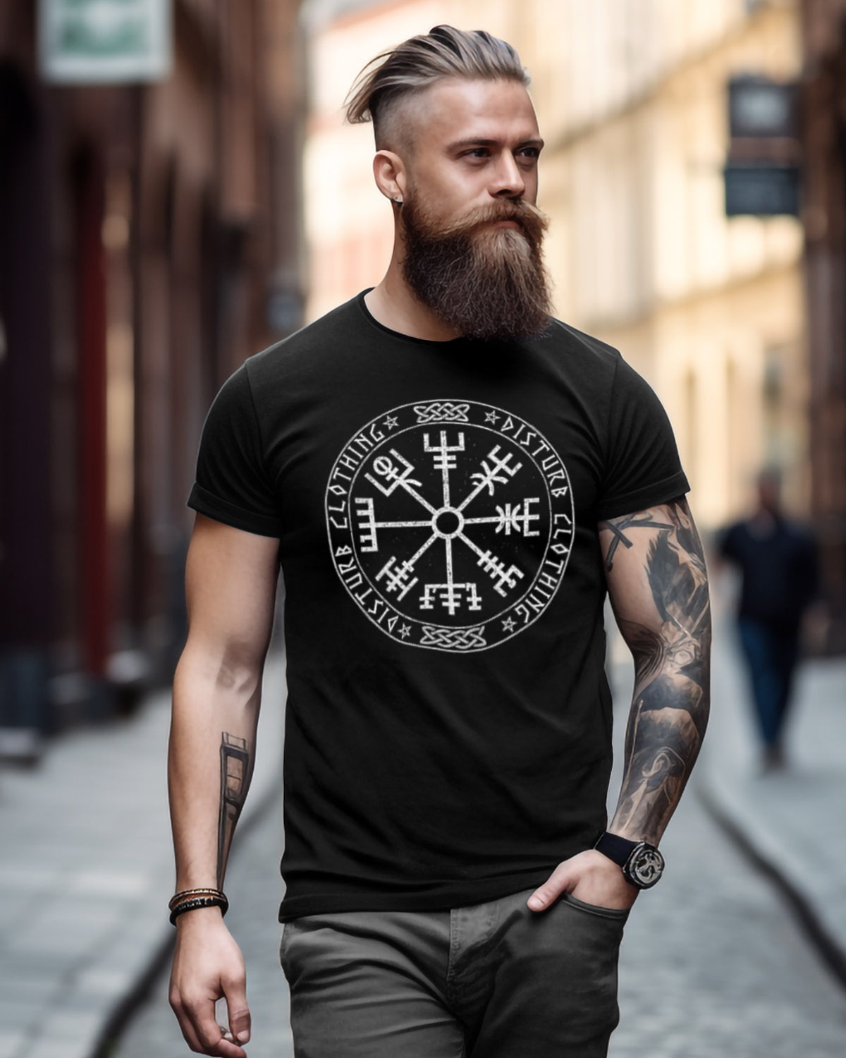 Disturb Clothing Viking Compass t-paita - Musta 5XL