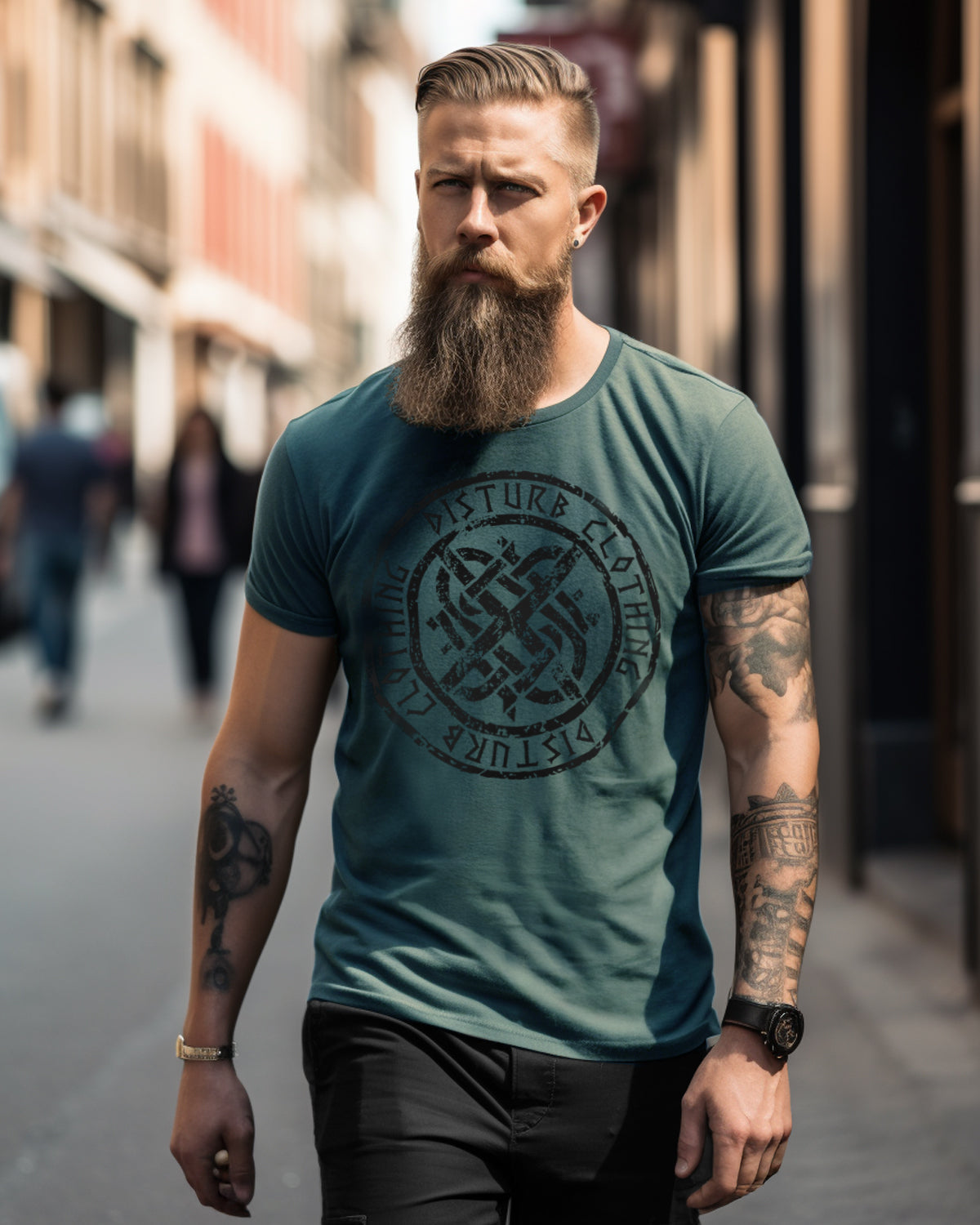 Disturb Clothing Disturb Viking t-paita #Väri_Green