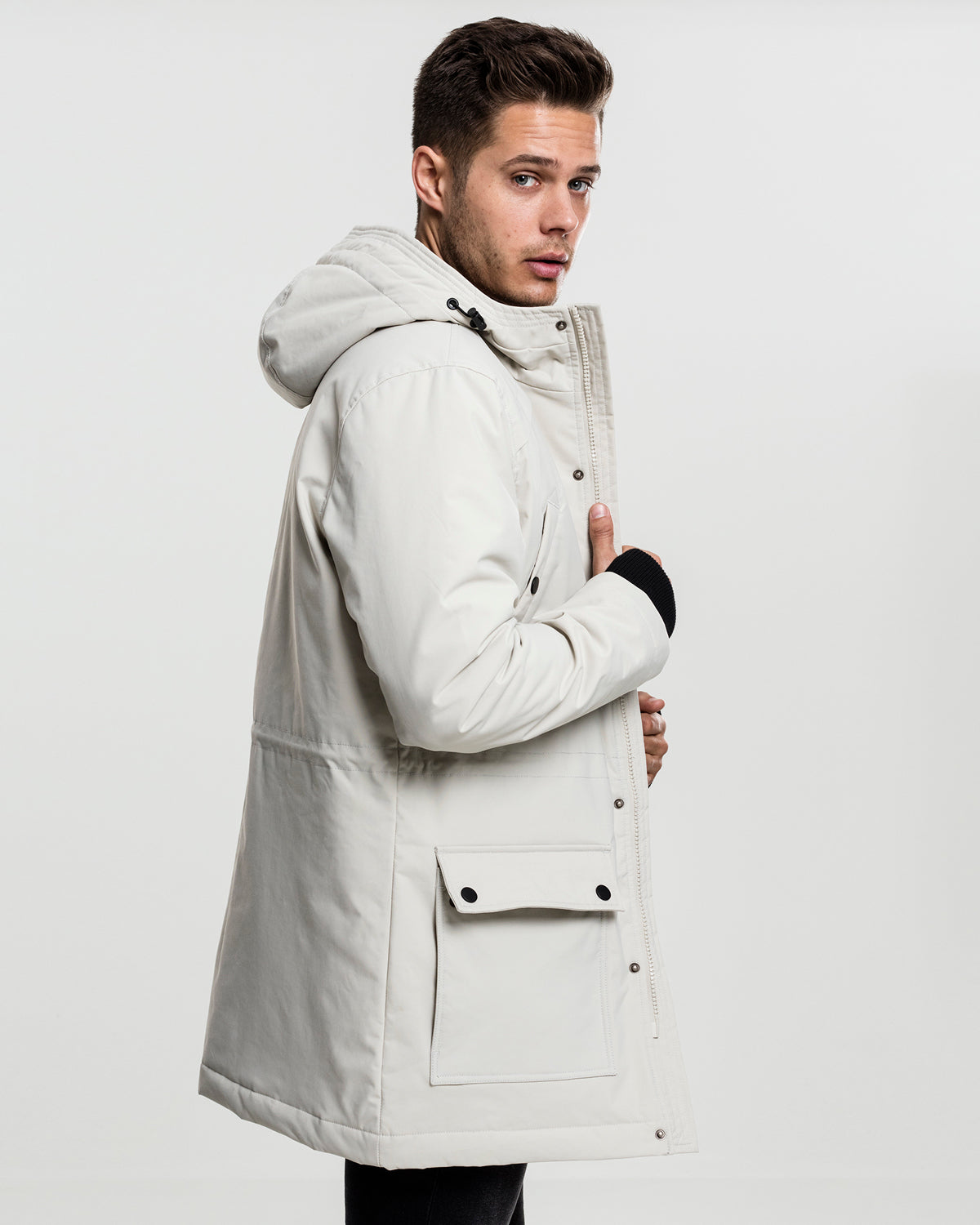 Urban Classics Hooded heavy parkatakki - Beige