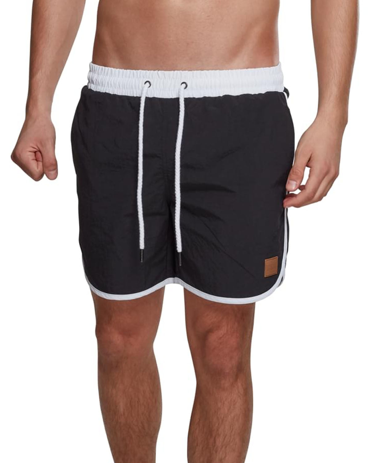 Urban Classics Retro uimashortsit - Musta/Valkoinen