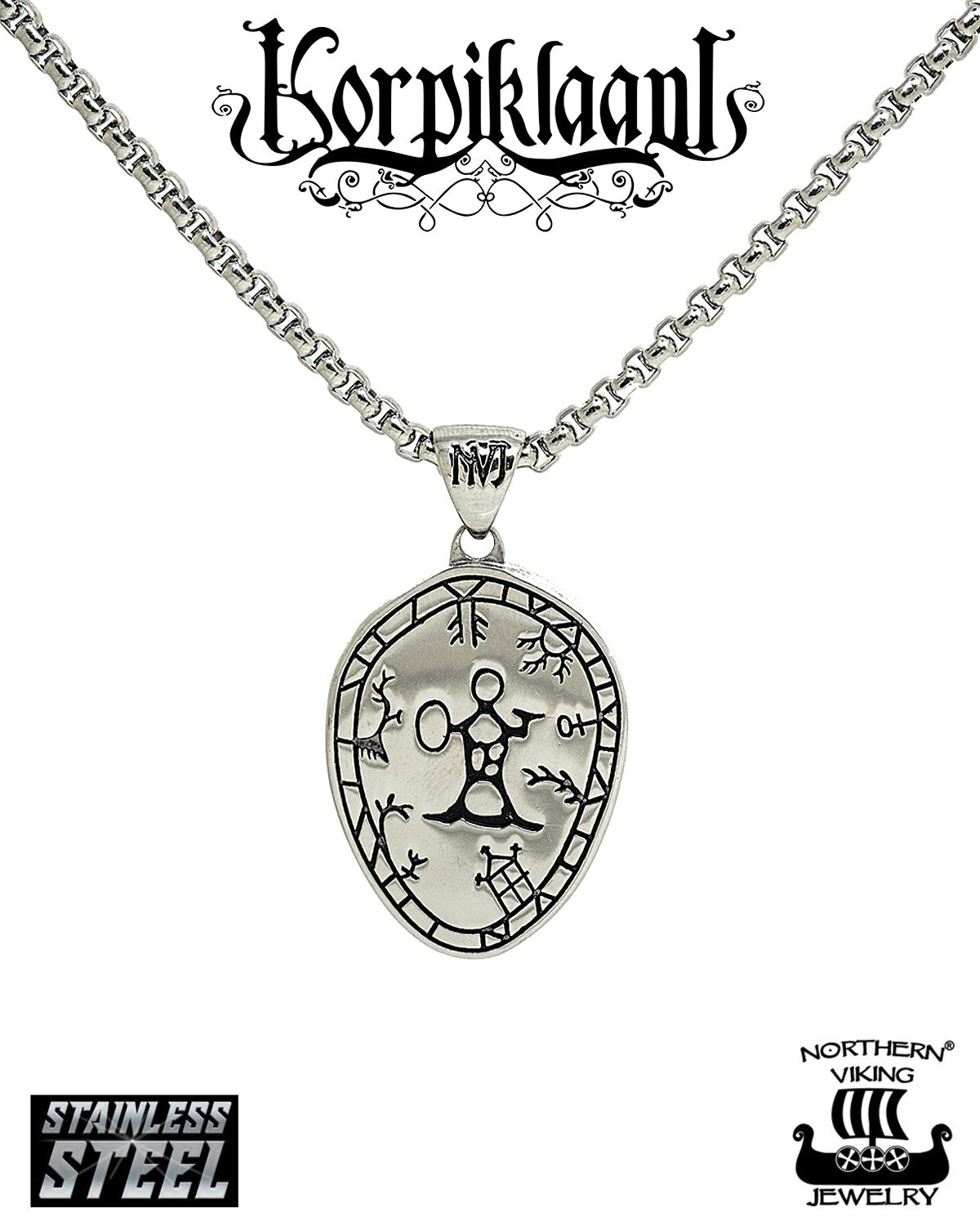 Northern Viking Jewelry Korpiklaani Noitarumpu kaulakoru - Teräs Default Title
