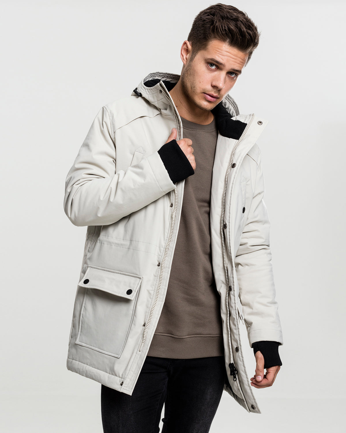 Urban Classics Hooded heavy parkatakki - Beige