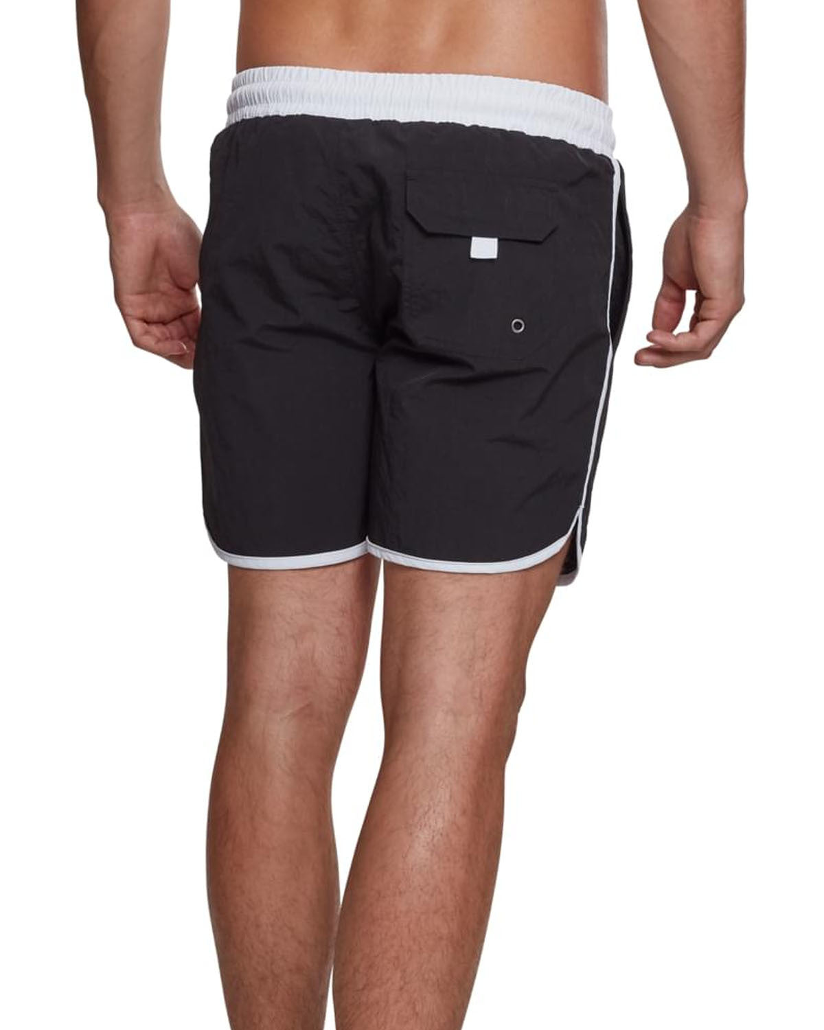Urban Classics Retro uimashortsit - Musta/Valkoinen