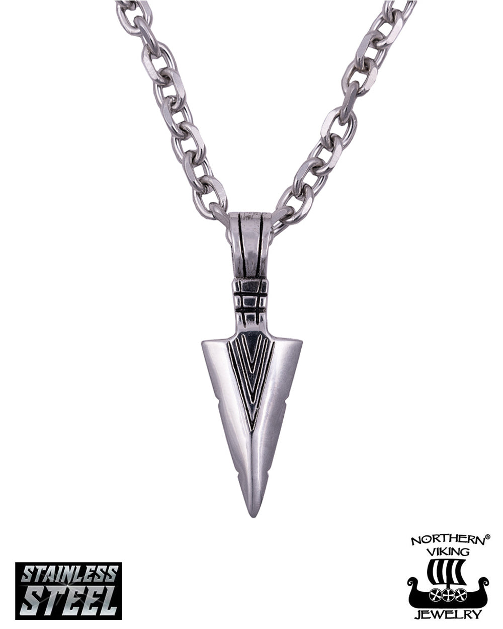 Northern Viking Jewelry Ankkuriketju + Viking Spear kaulakoru - Teräs Default Title