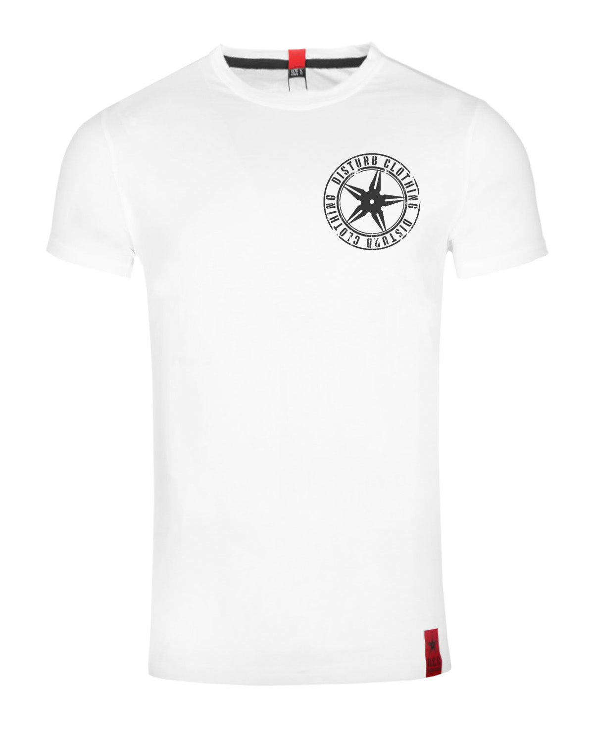 Disturb Clothing Black star chest t-paita - Valkoinen 5XL