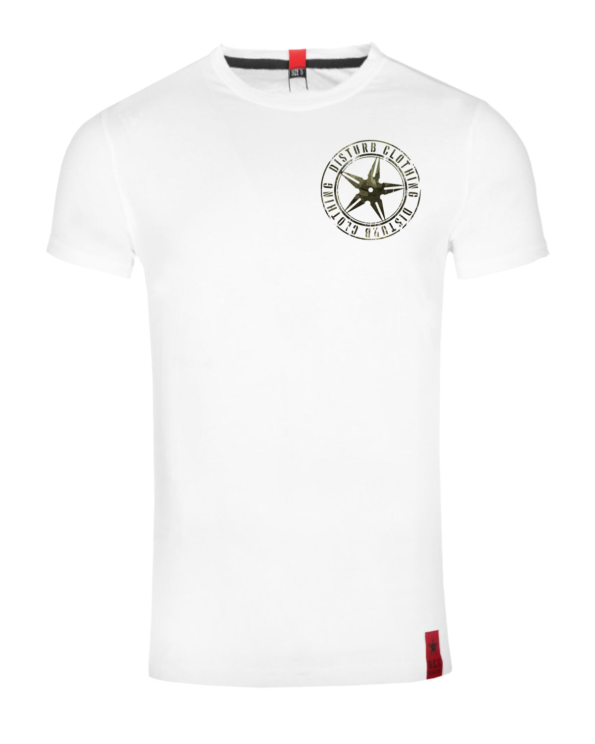 Disturb Clothing Camo star chest t-paita - Valkoinen