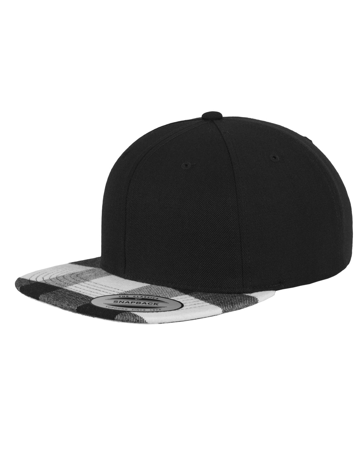 FLEXFIT Flanelli snapback - Musta/Valkoinen Default Title