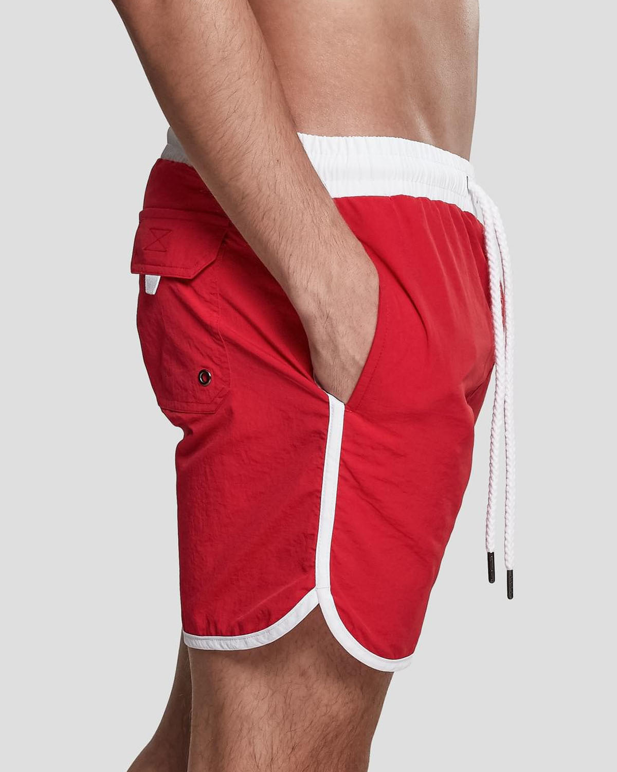 Urban Classics Retro uimashortsit - Punainen/Valkoinen