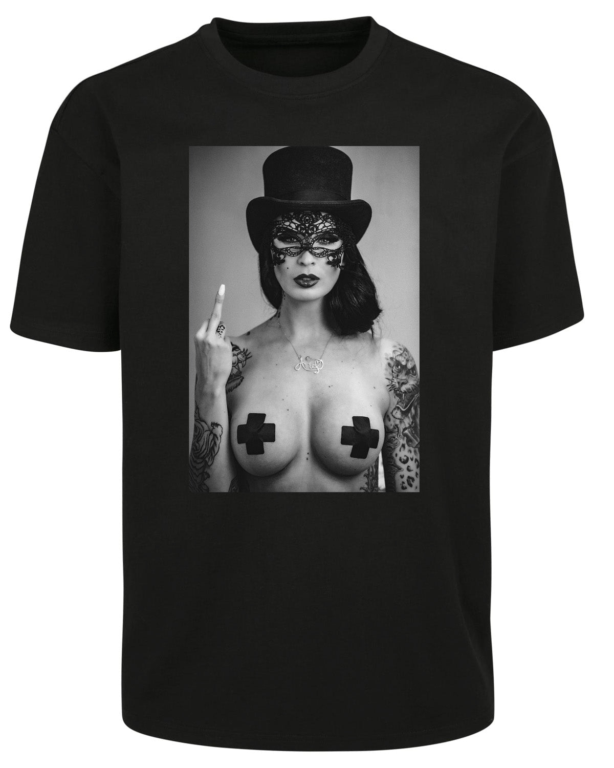 Disturb Artists \ Sini Ariell Fuck you Oversize t-paita - Musta 5XL
