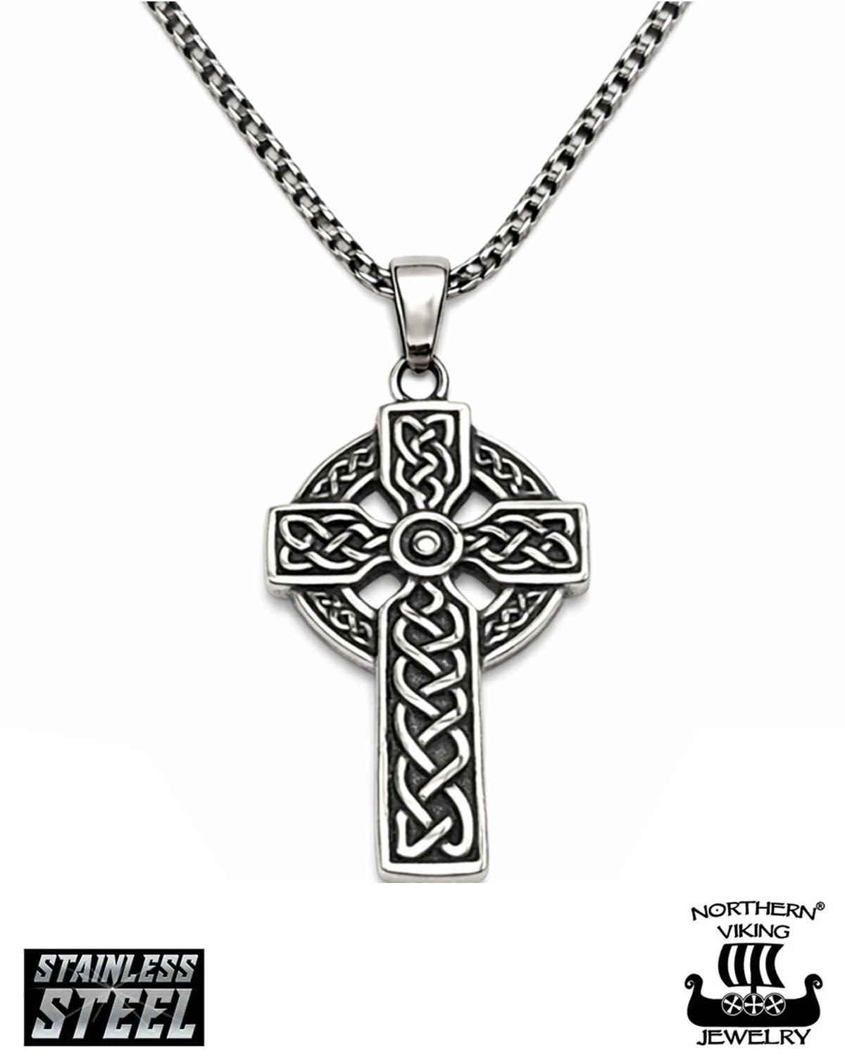Northern Viking Jewelry Kelttiristi kaulakoru - Teräs