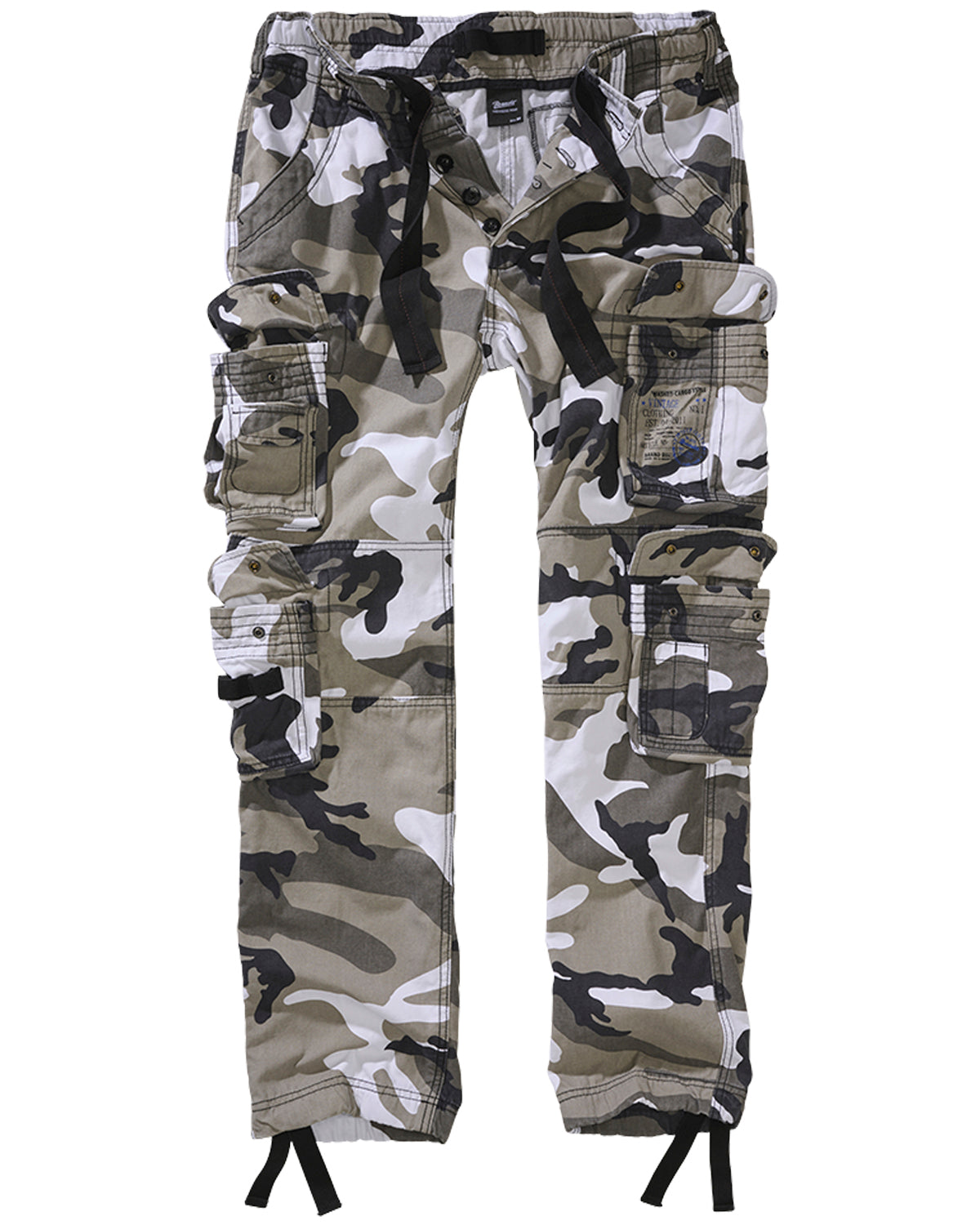 Brandit Pure slim reisitaskuhousut - Valkoinen camo