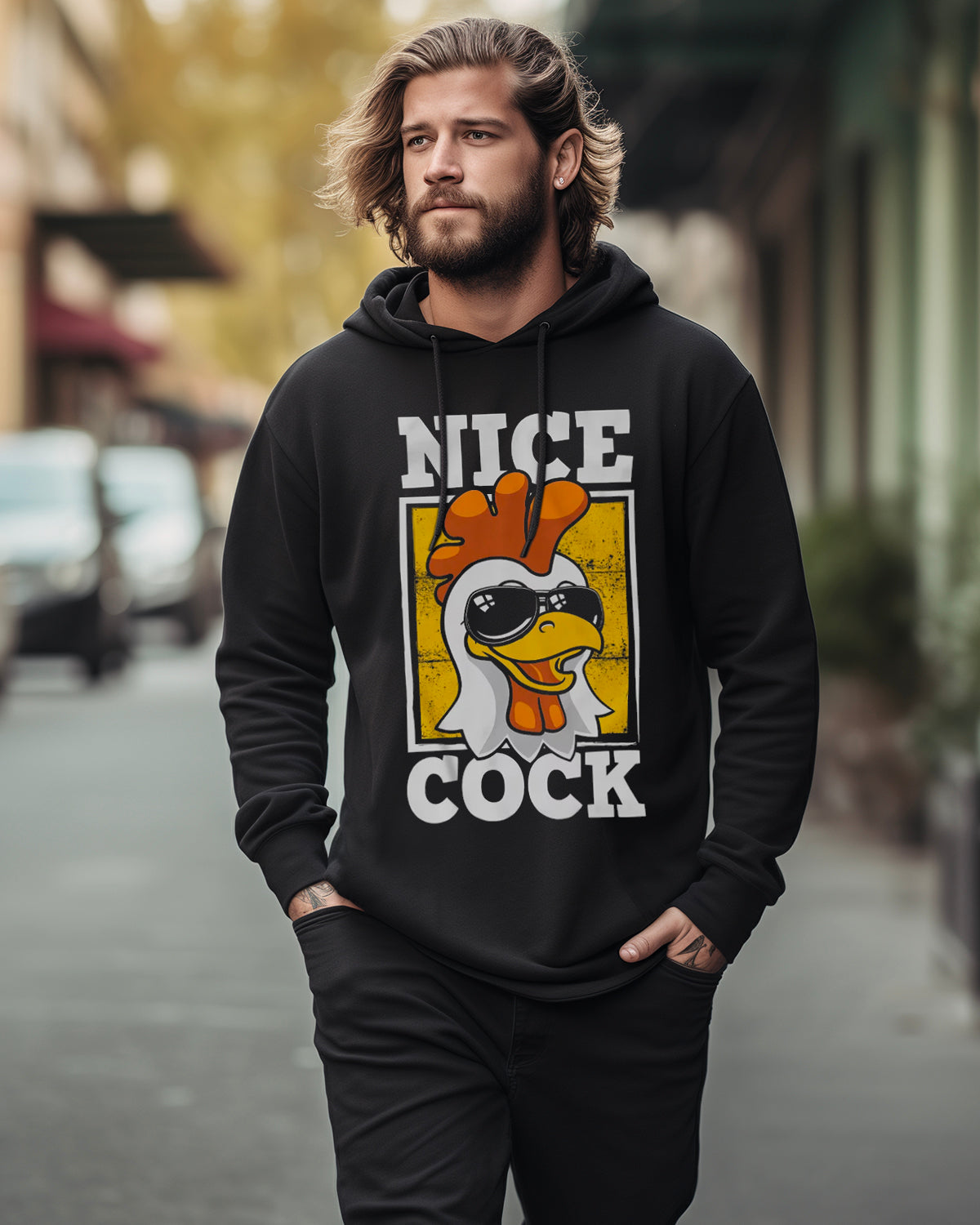 Print Shirt Nice cock epic huppari - Musta
