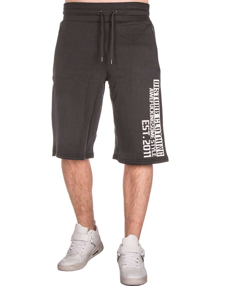 Disturb Clothing Awefuckingsome collegeshortsit - Tummanharmaa