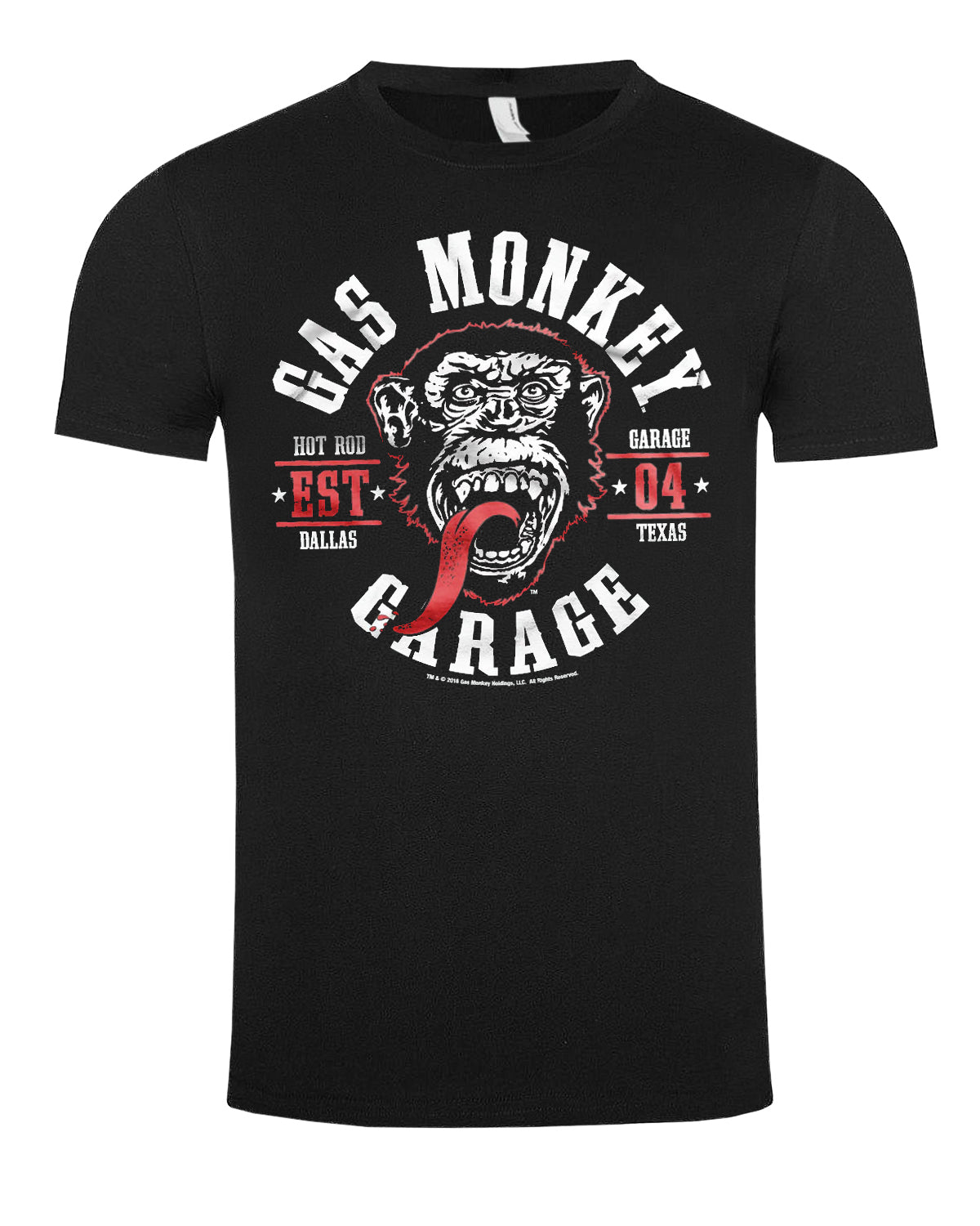 Print Shirt Gas Monkey round seal t-paita - Musta/Valkoinen