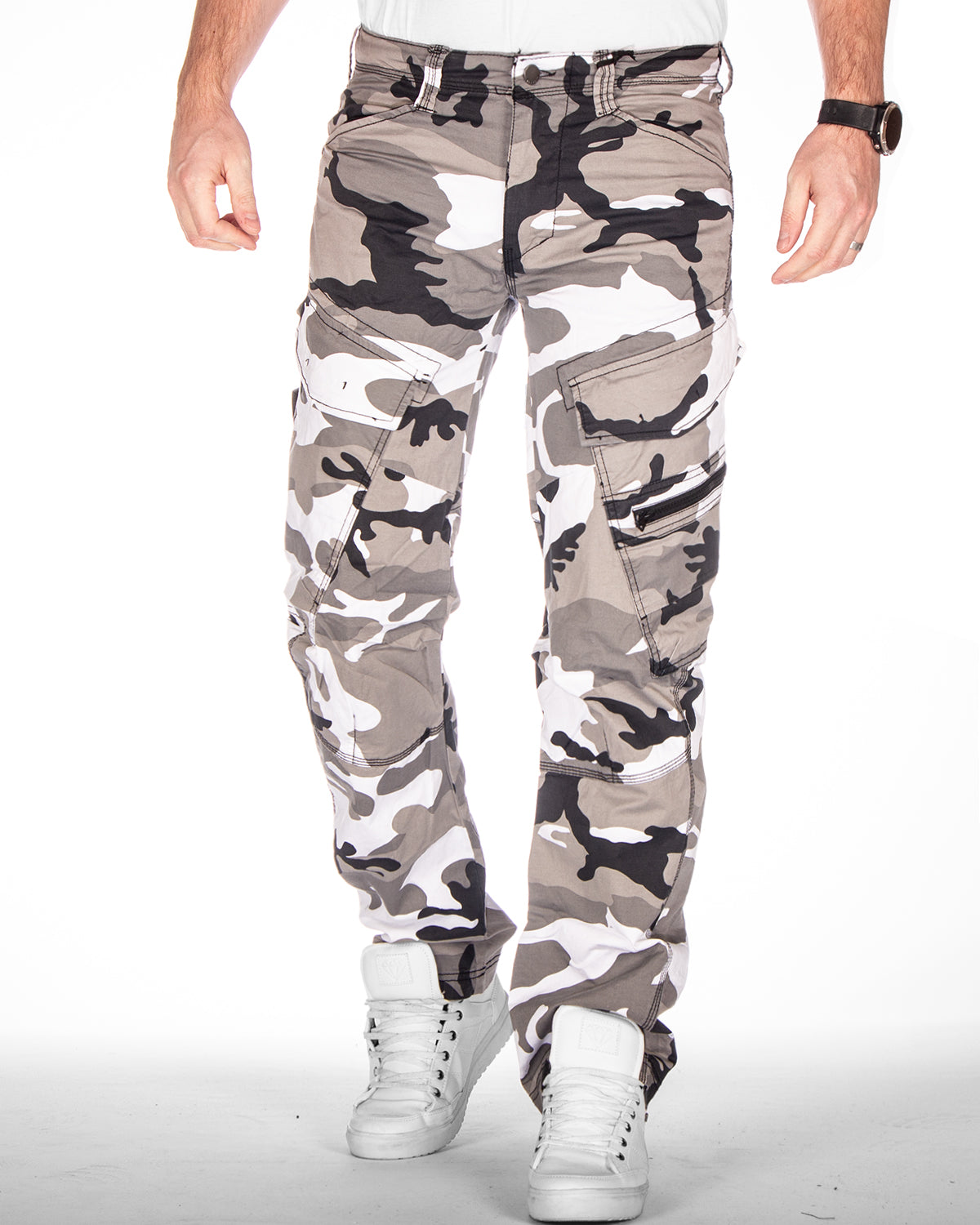 Brandit Adven reisitaskuhousut - Valkoinen Camo 2XL