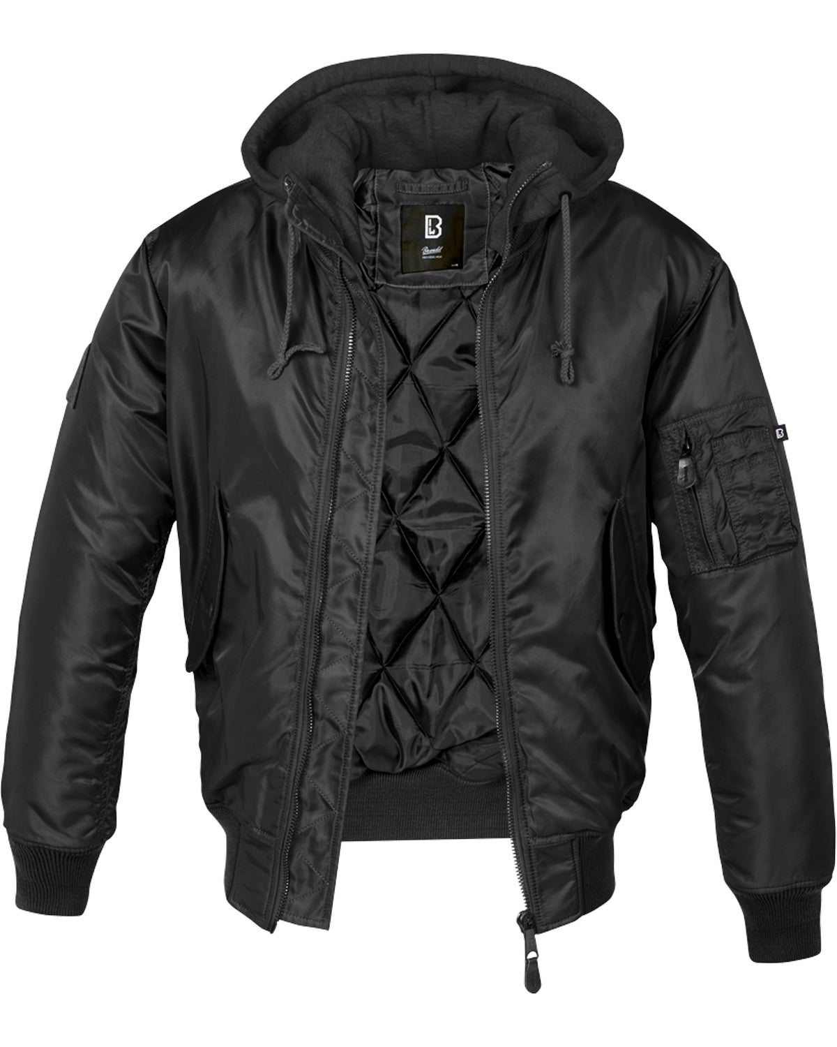 Brandit MA1 hooded bombertakki - Musta