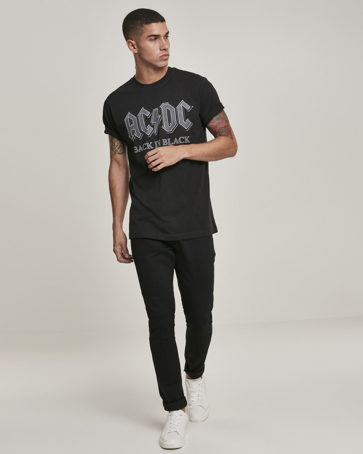 Urban Classics AC/DC Back in black t-paita - Musta
