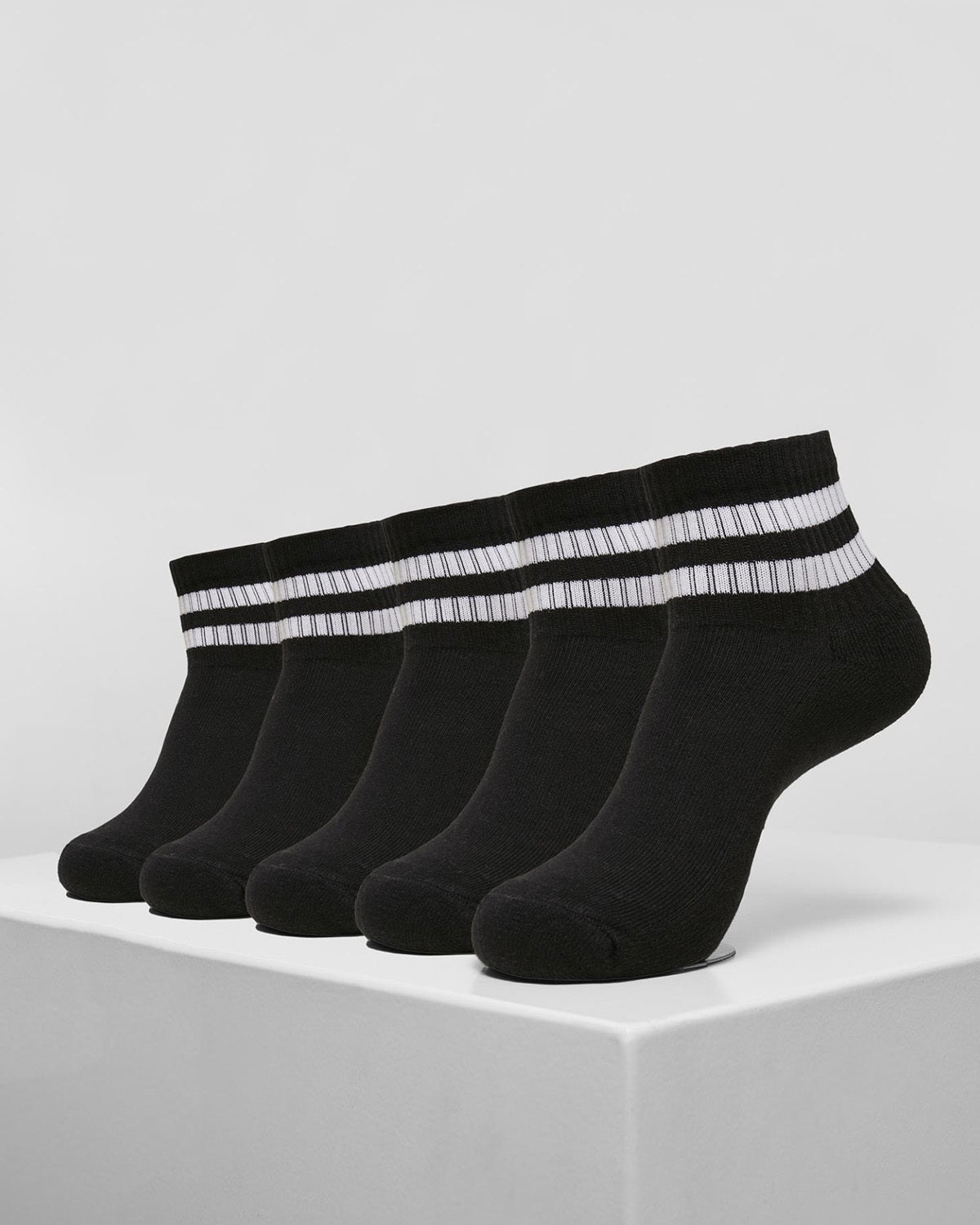 Urban Classics Sporty half cuff sukat 5-pack - Musta 47-50