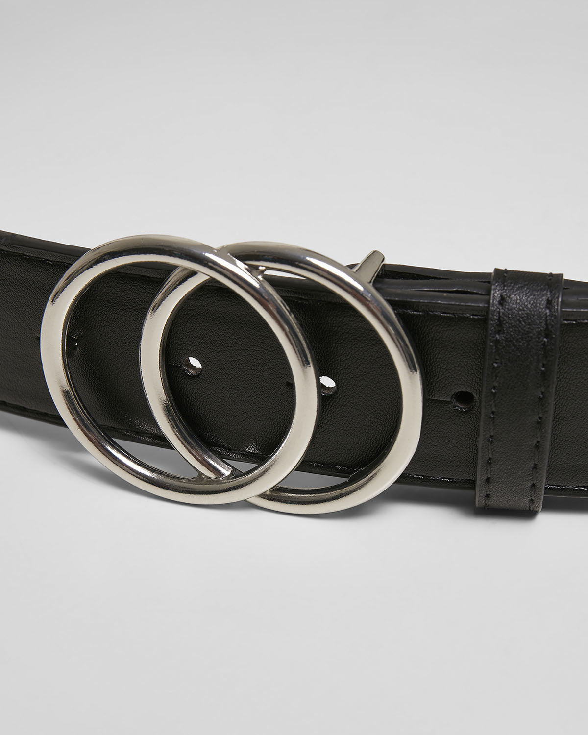 Urban Classics Ring buckle keinonahkavyö - Musta/Hopea
