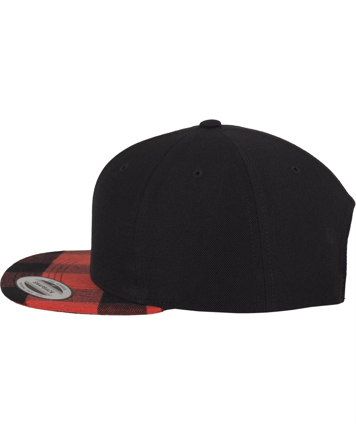 FLEXFIT Flanelli snapback - Musta/Punainen