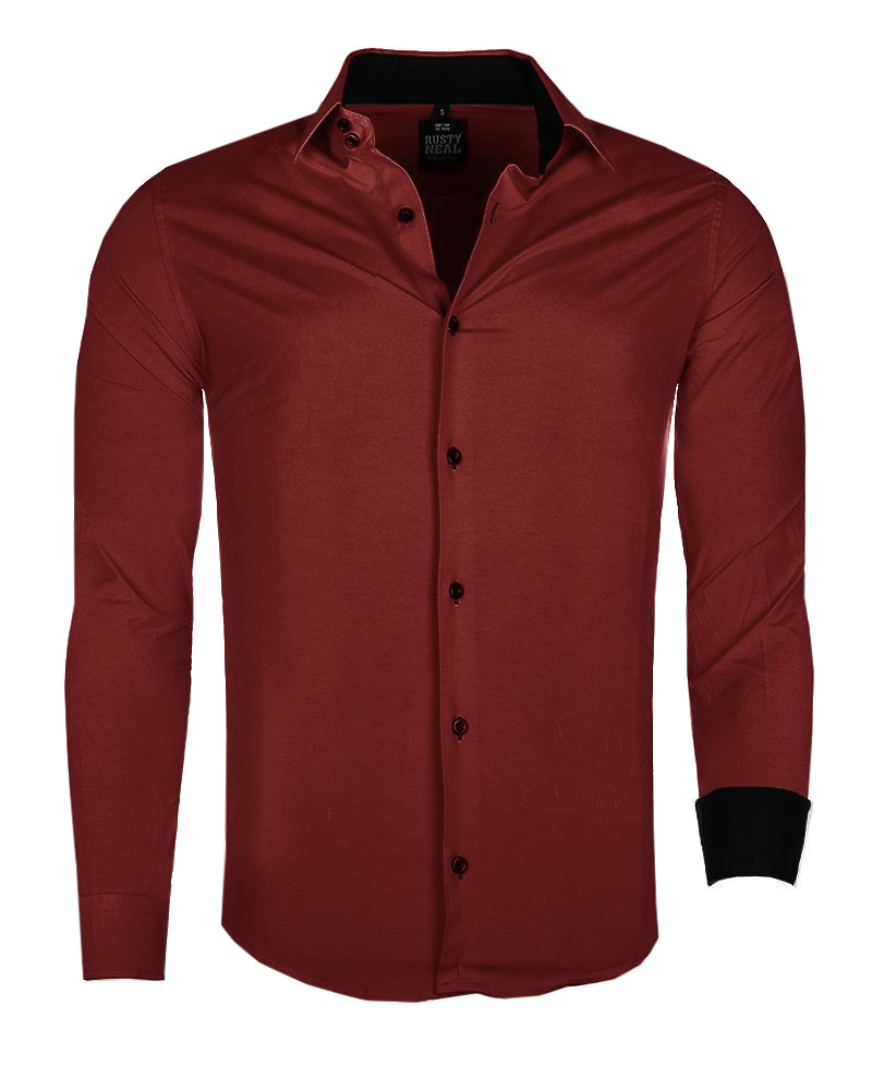Rusty Neal Beales kauluspaita - Burgundi/Musta 6XL