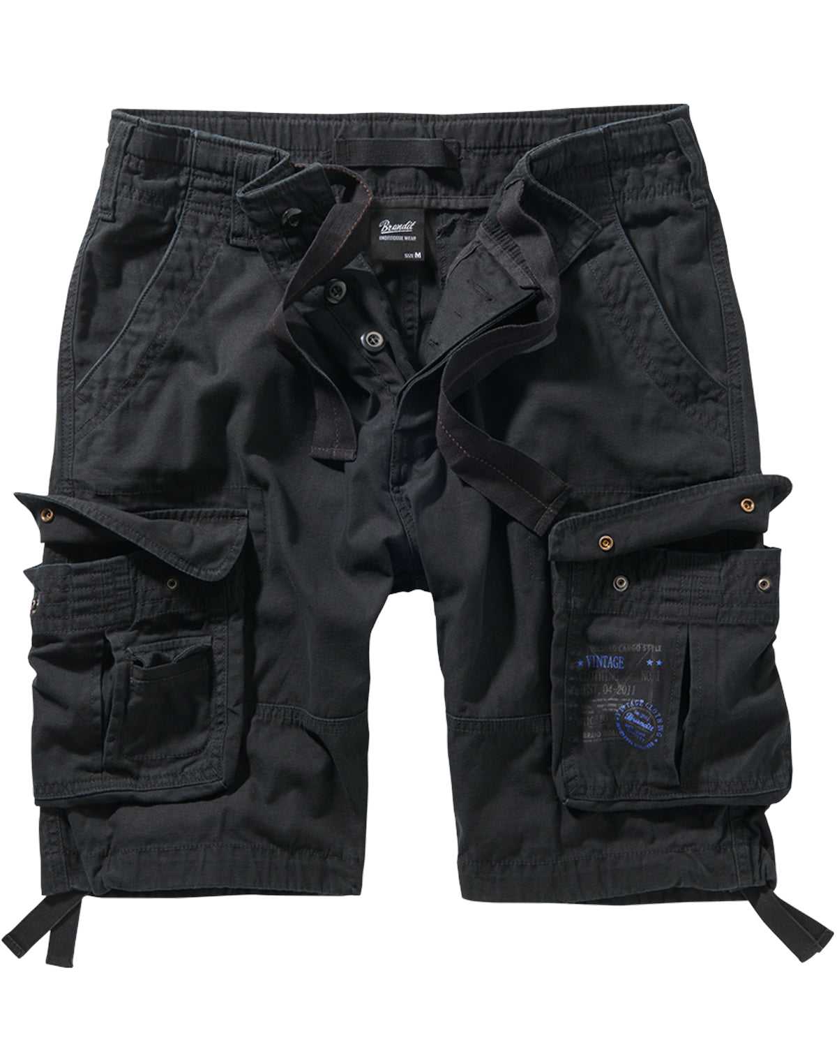 Brandit Pure vintage reisitaskushortsit - Musta
