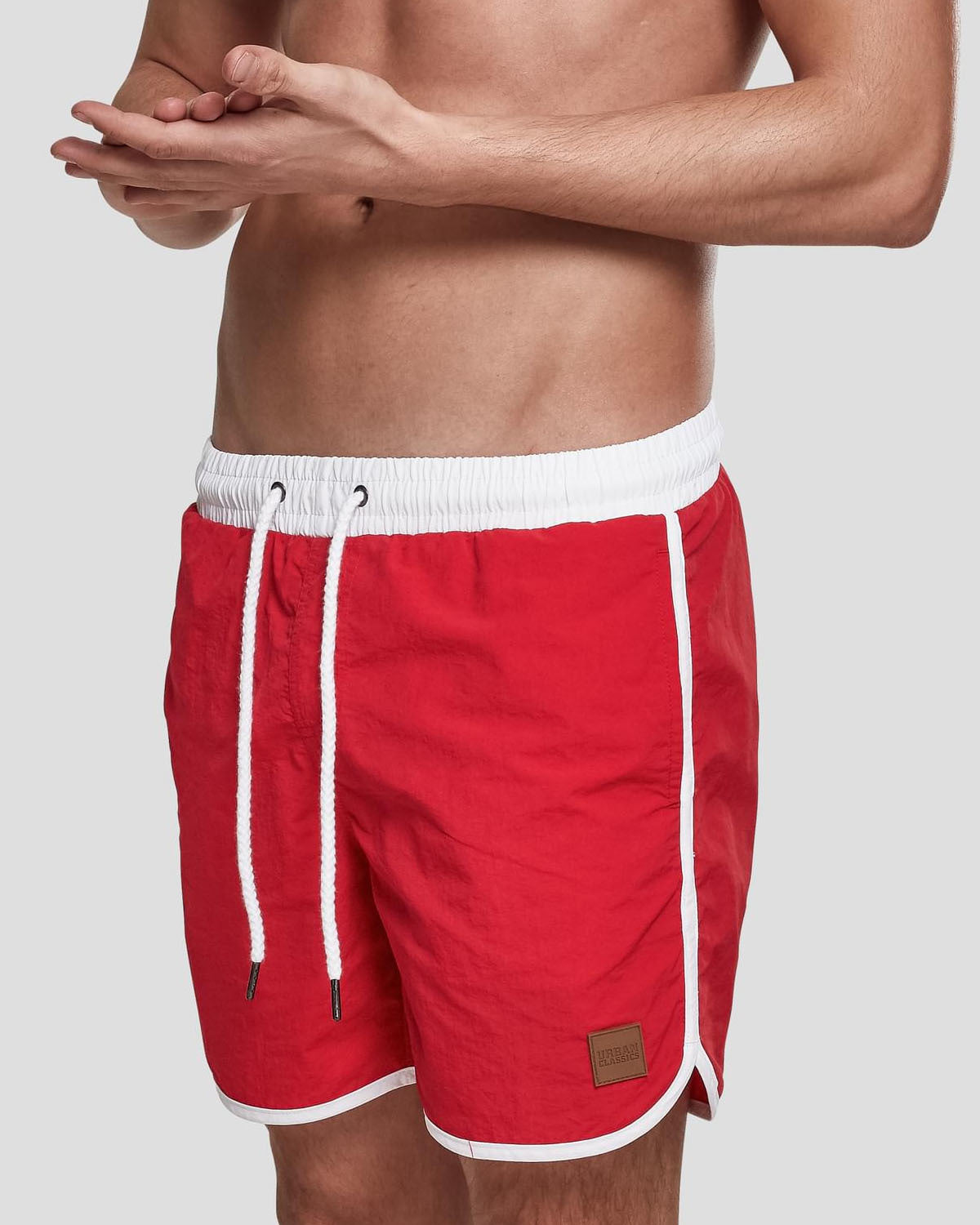 Urban Classics Retro uimashortsit - Punainen/Valkoinen 2XL