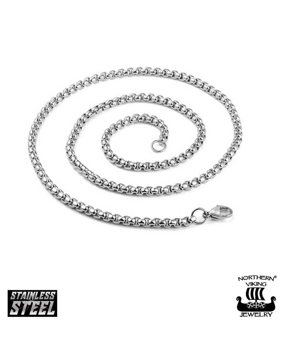Northern Viking Jewelry Eternity Knotwork Thor's Hammer kaulakoru - Teräs