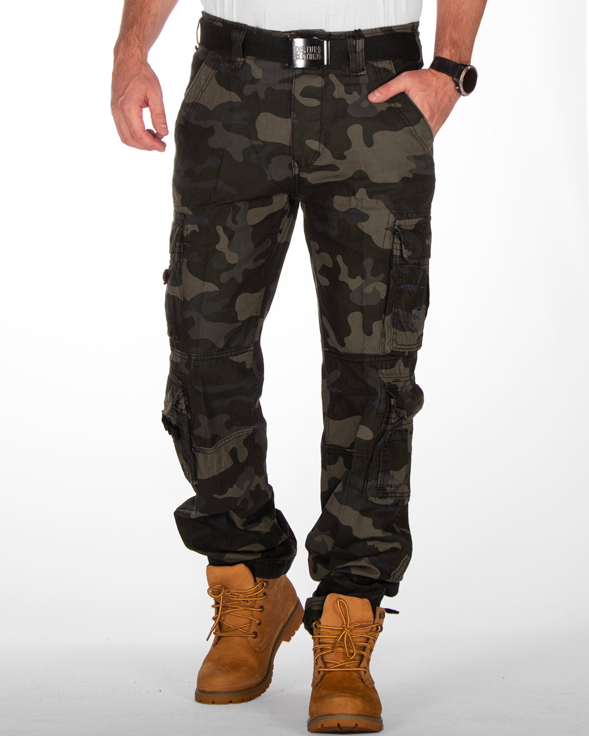 Brandit Pure slim reisitaskuhousut - Tumma camo