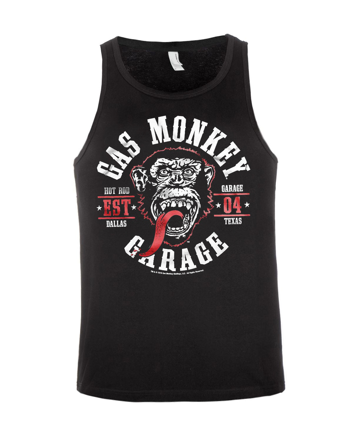 Print Shirt Gas monkey round seal hihaton - Musta/Valkoinen 2XL