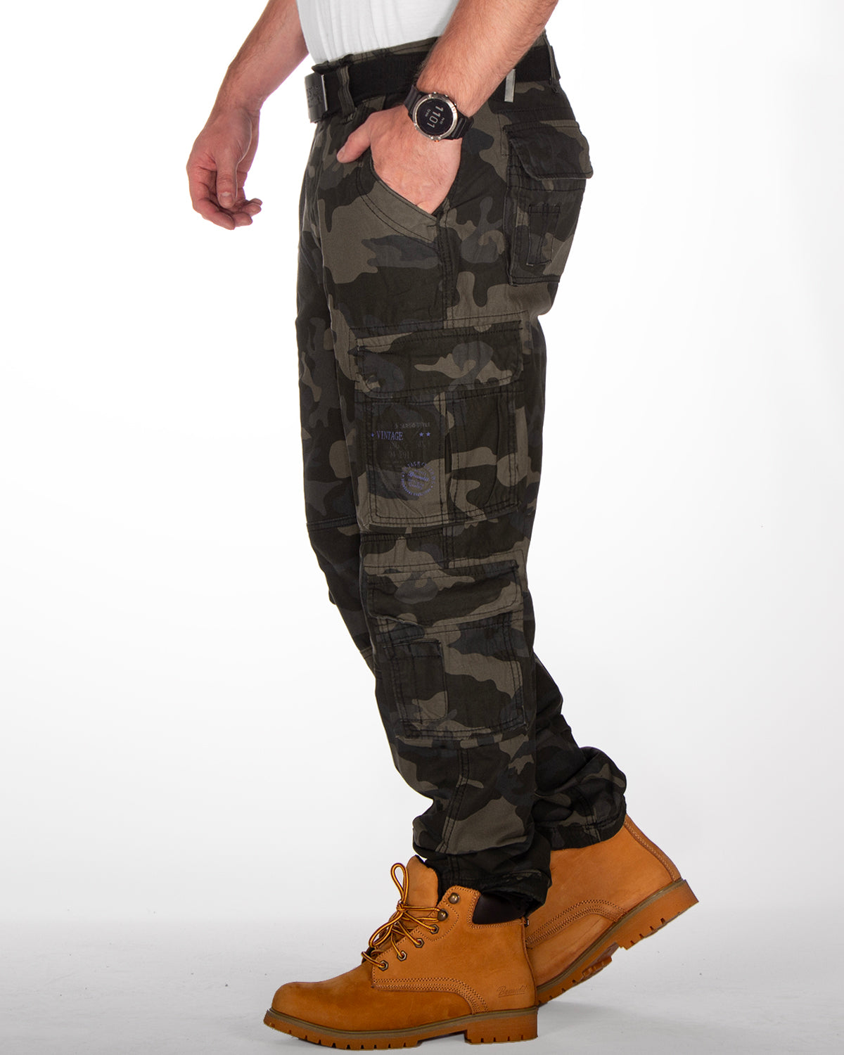 Brandit Pure slim reisitaskuhousut - Tumma camo