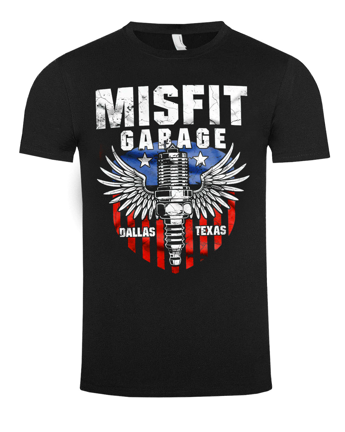 Print Shirt Misfit Garage t-paita - Musta